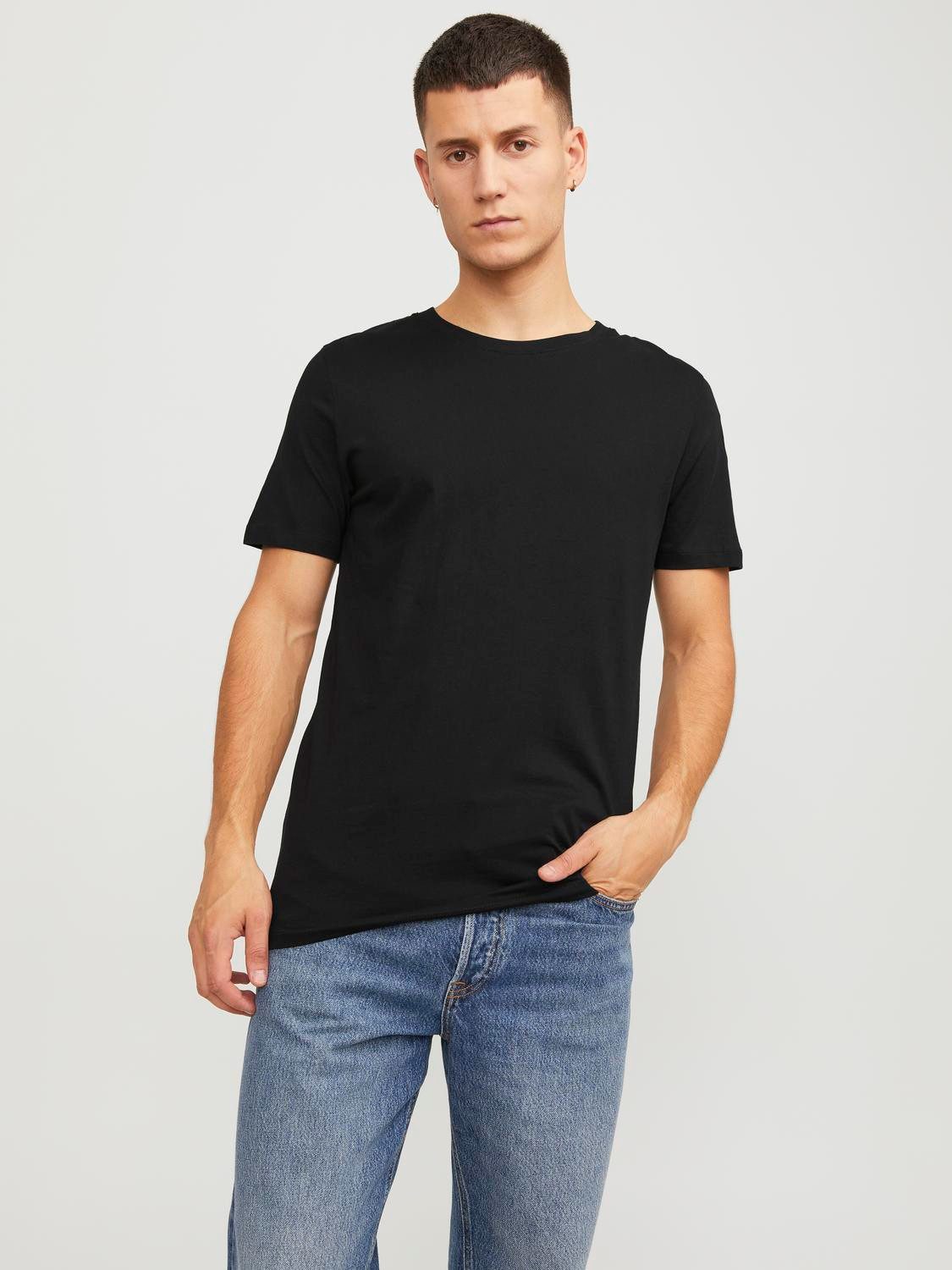 Jack & Jones T-shirt JJEORGANIC BASIC TEE SS O-NE 5PK MP NOOS (5-delig, Set van 5)