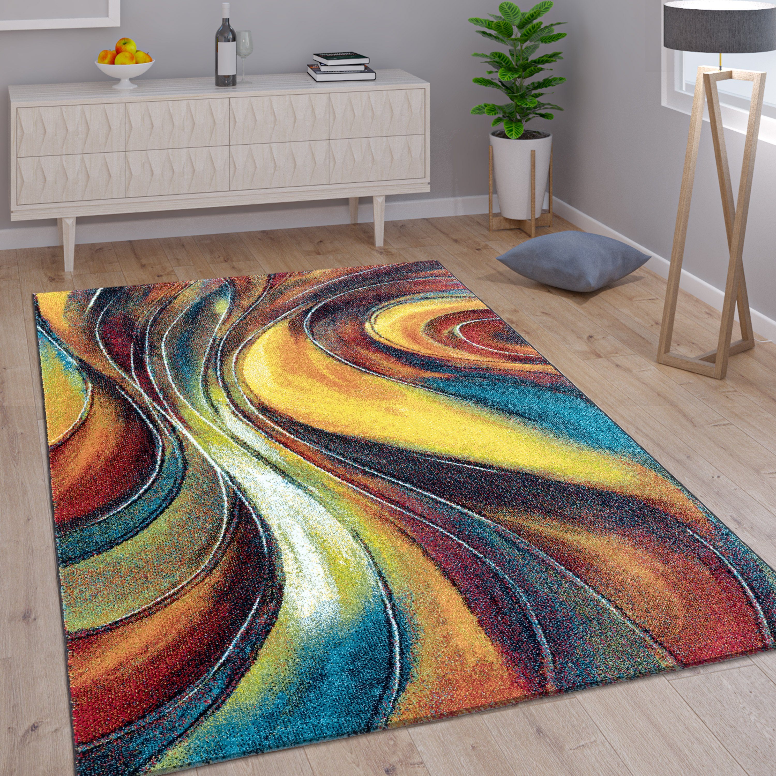 Paco Home Vloerkleed Canvas 902 Korte pool, modern design, ideaal in de woonkamer & slaapkamer