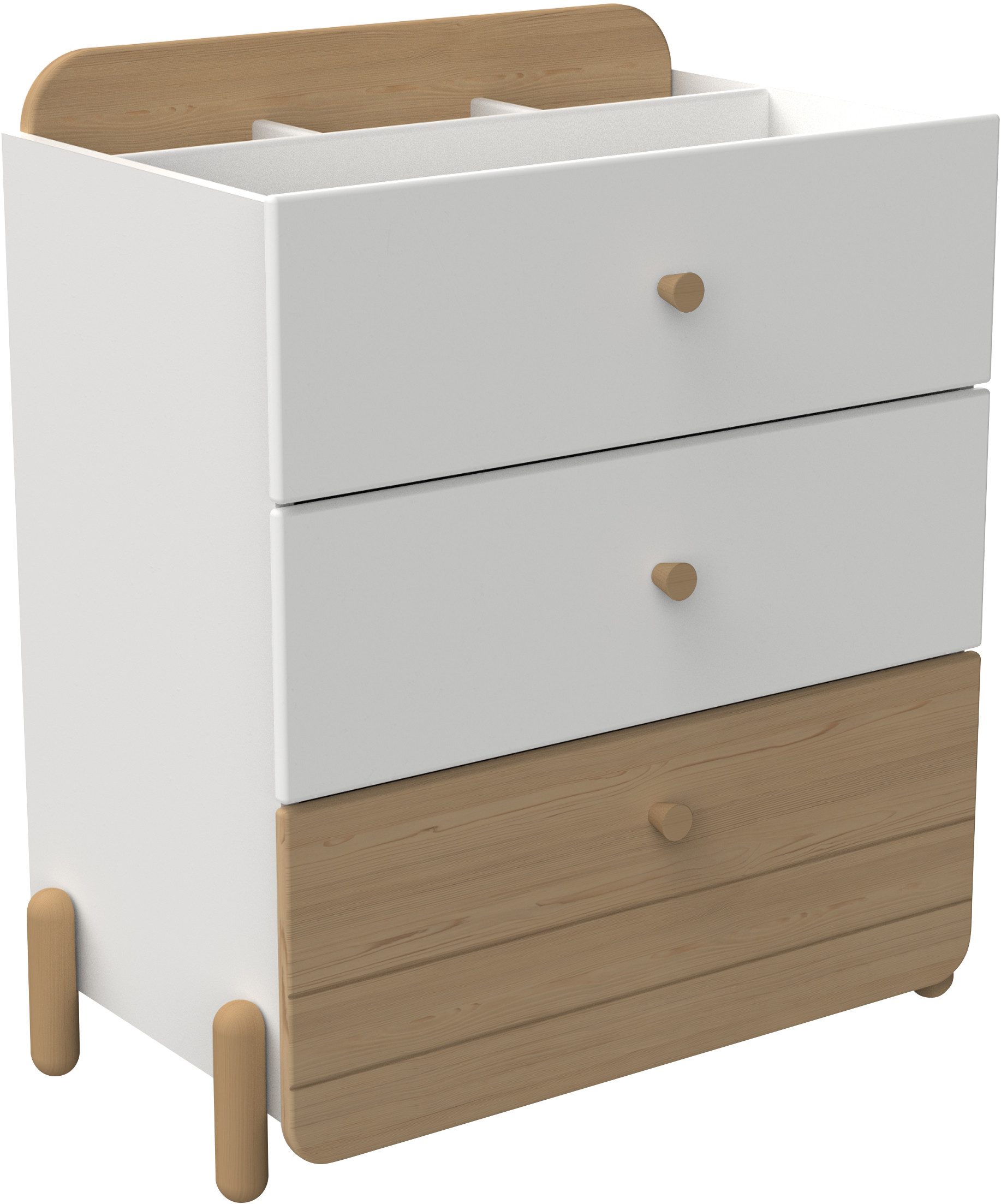 Demeyere GROUP Lade Edaj Commode 3 lades eik/wit toebehoren voor kinderbedden