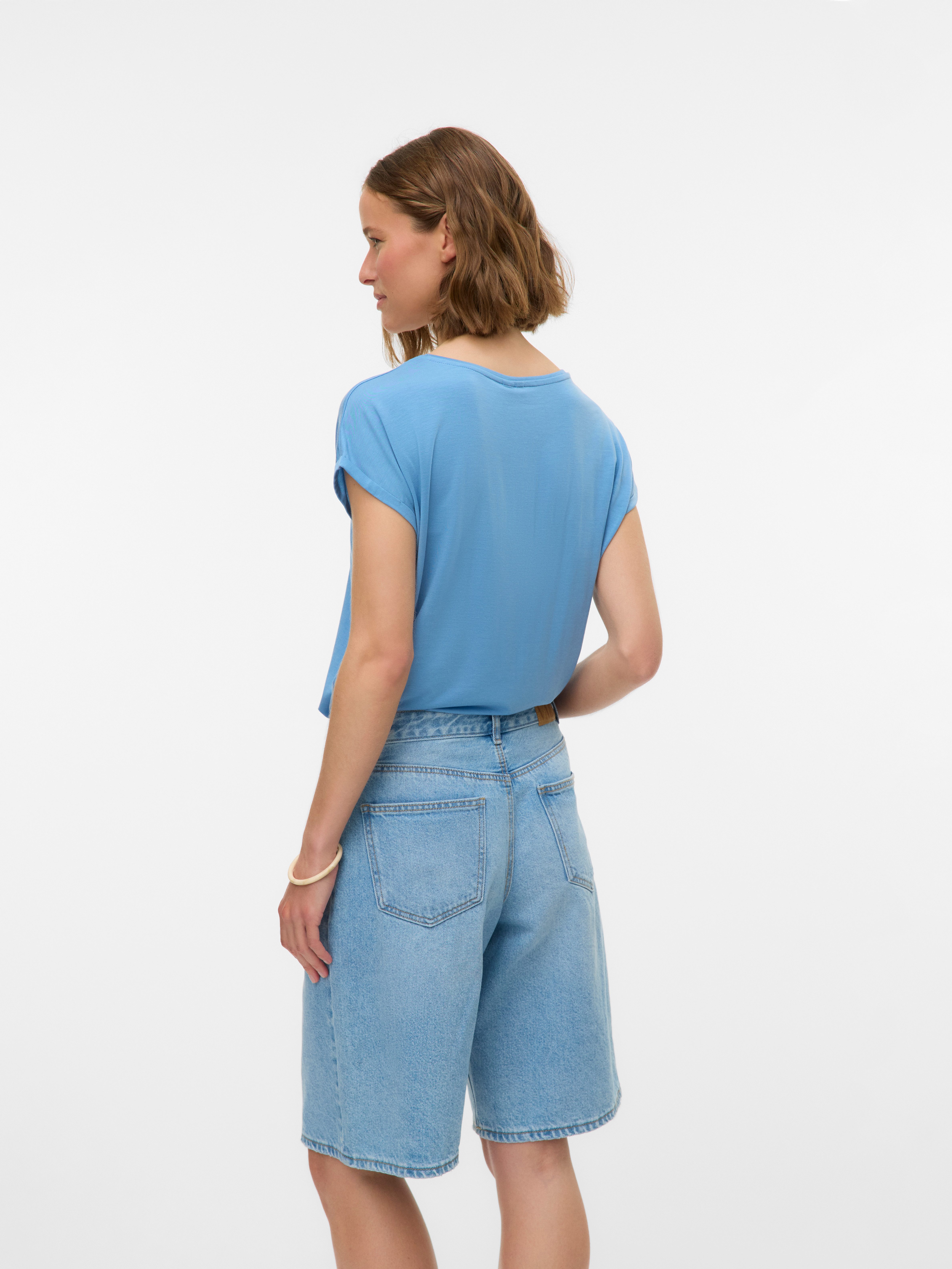 Vero Moda Shirt met ronde hals VMAVA PLAIN SS TOP GAJRS NOOS