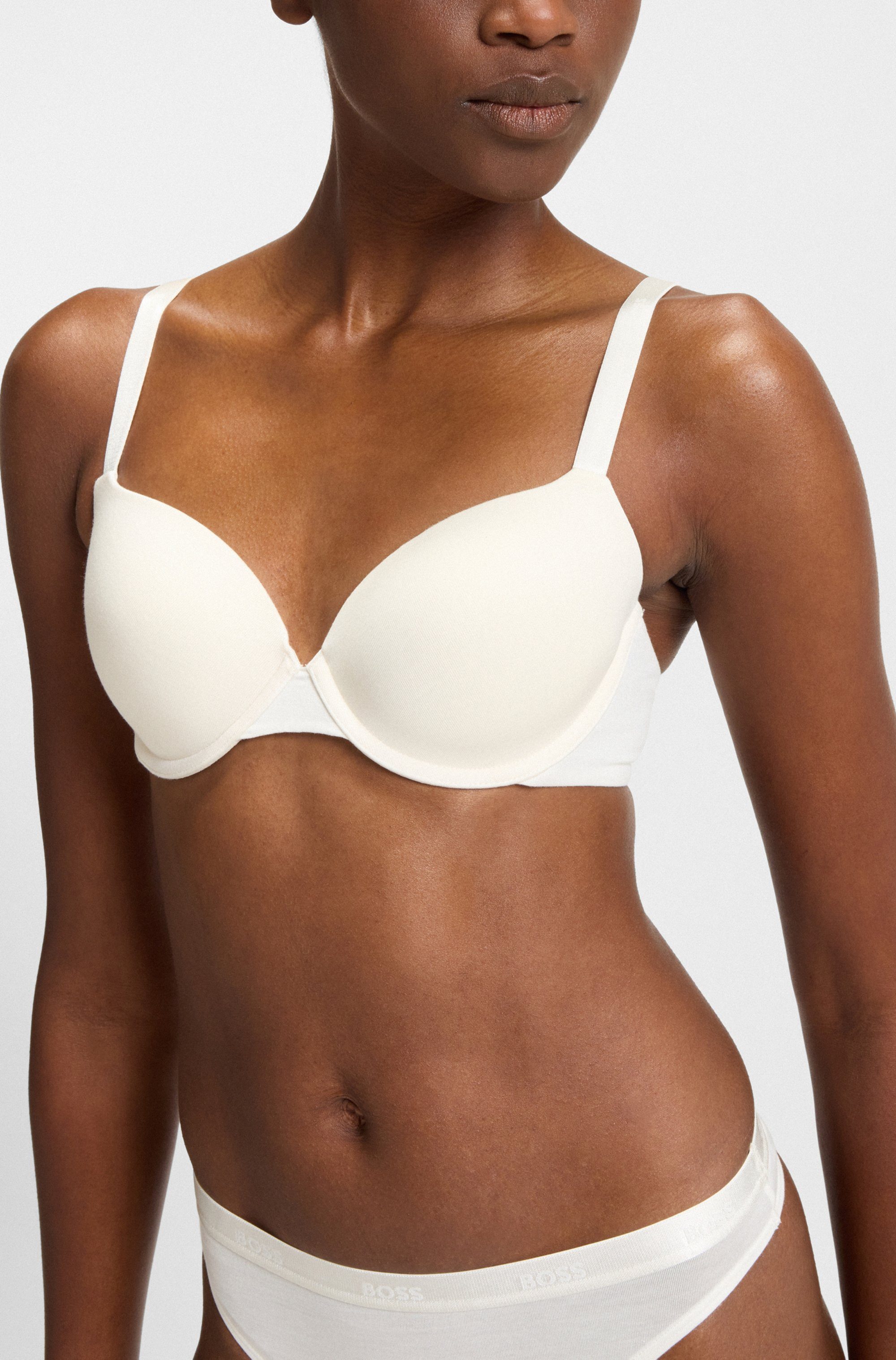 BOSS Beugel-bh UNDERWIRE BRA CI met boss tekst op de schouderbanden