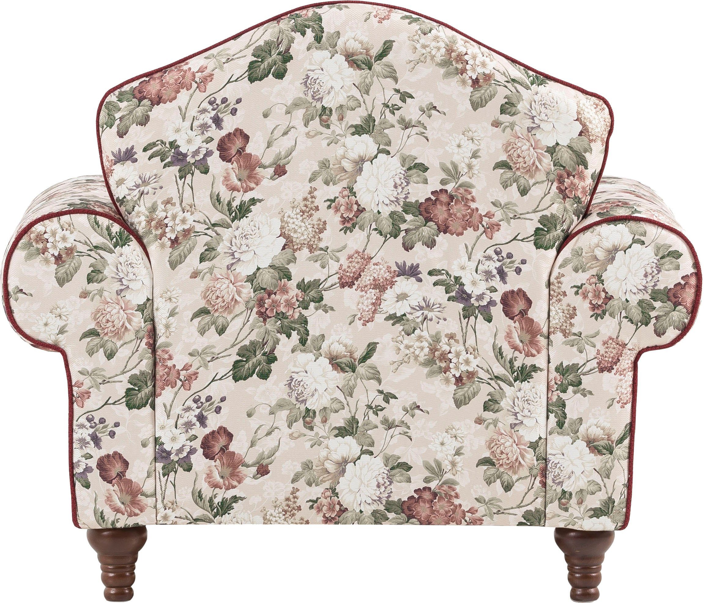 Home affaire Fauteuil LUCIENNE met gedraaide houten poten