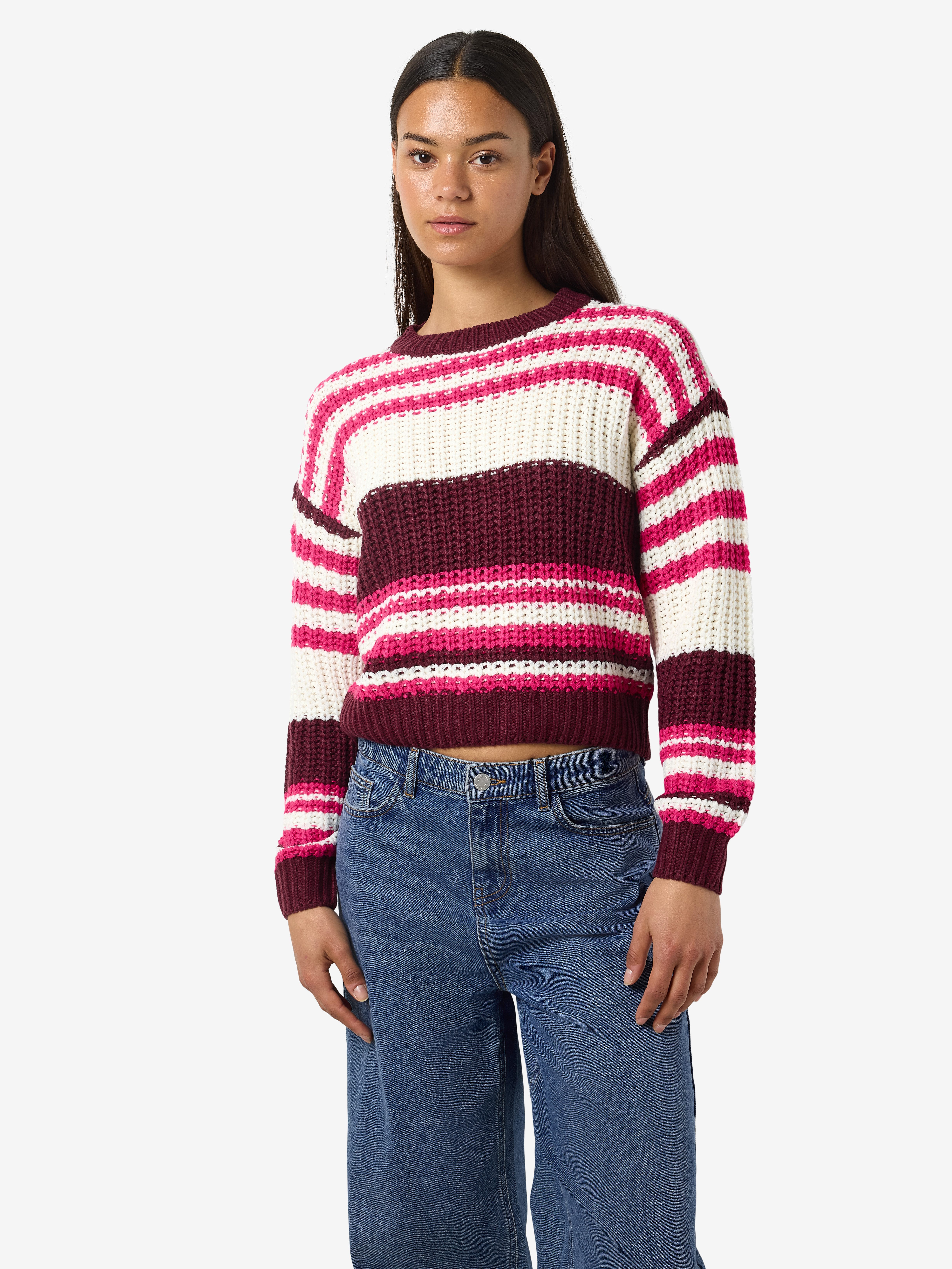 Noisy may Gebreide trui NMCHARLIE L/S O-NECK KNIT NOOS