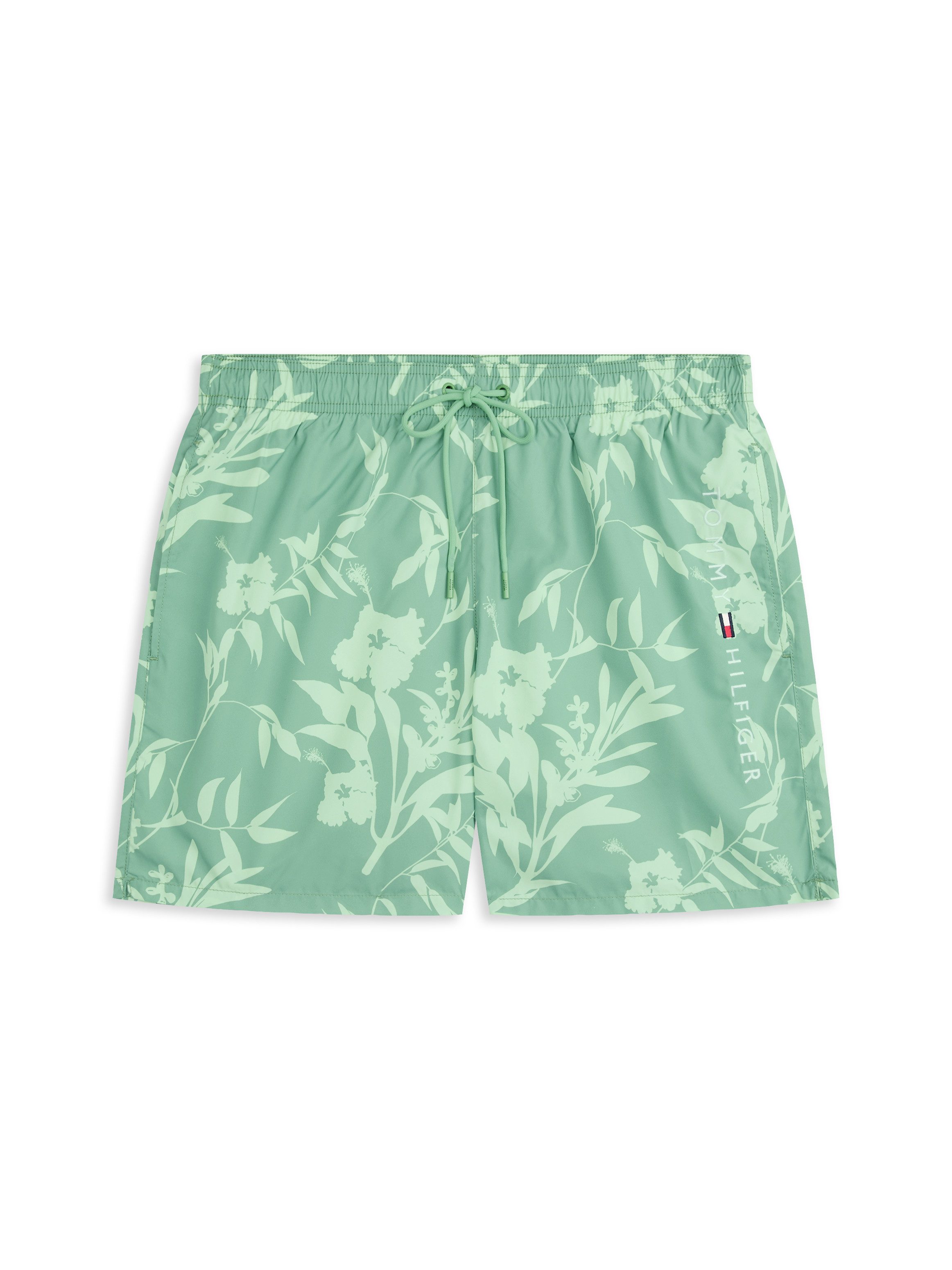 Tommy Hilfiger Swimwear Zwemshort MEDIUM DRAWSTRING PRINT met tropisch motief, met logo-borduursel