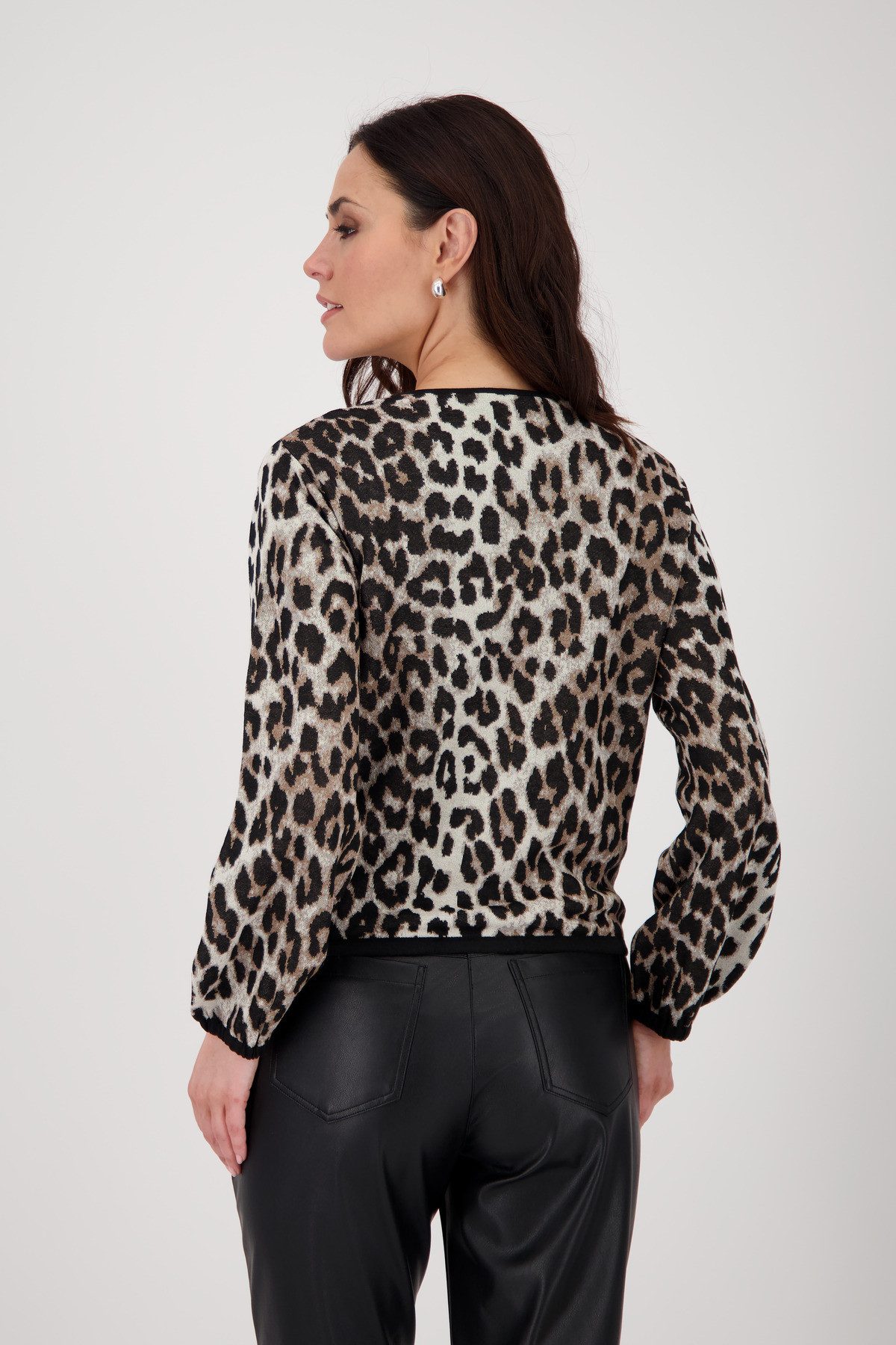 Monari Vest Jas Gebreid Vest Leo