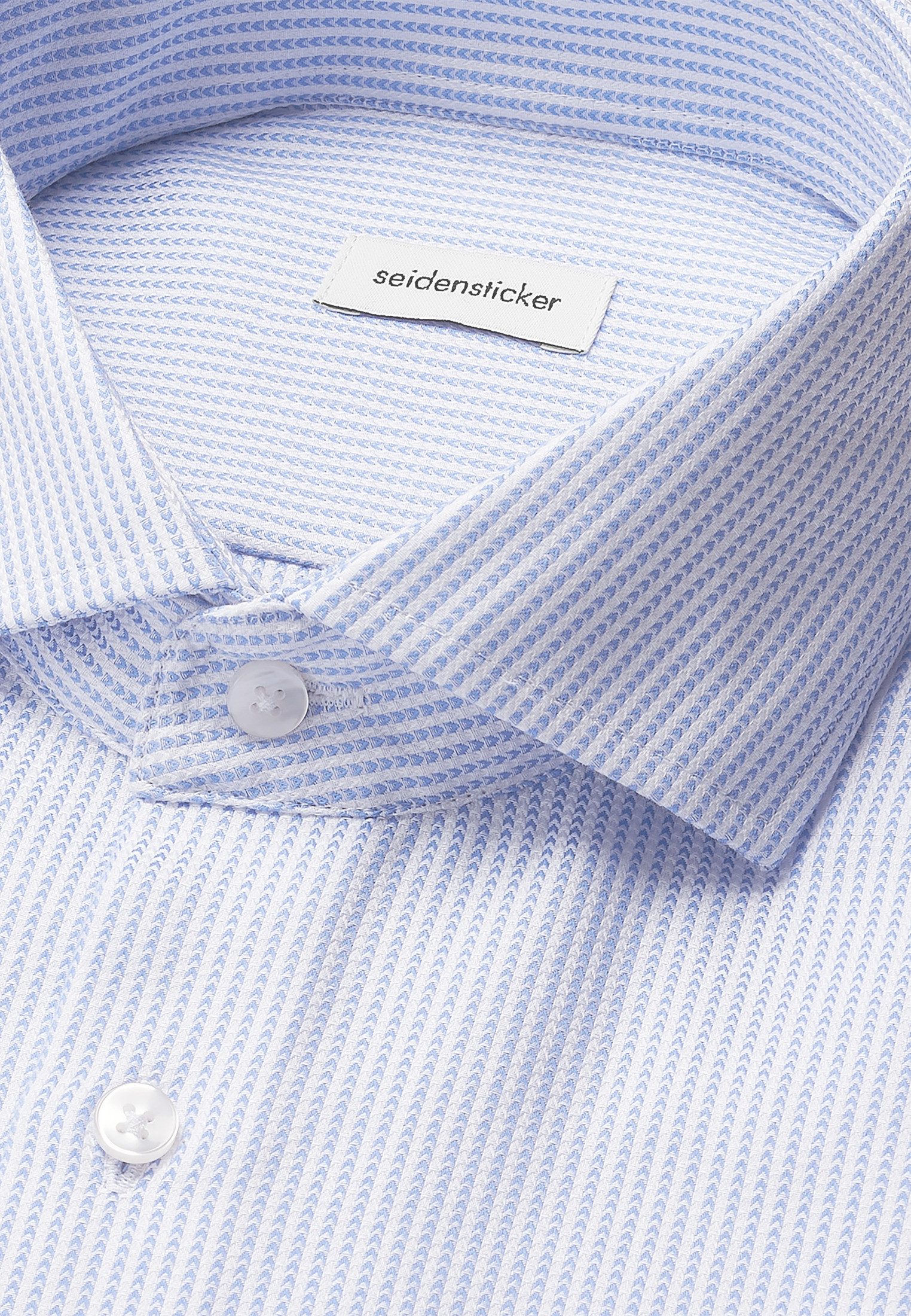seidensticker Businessoverhemd Zwarte roos Regular 1/1 Kent kraag structuur
