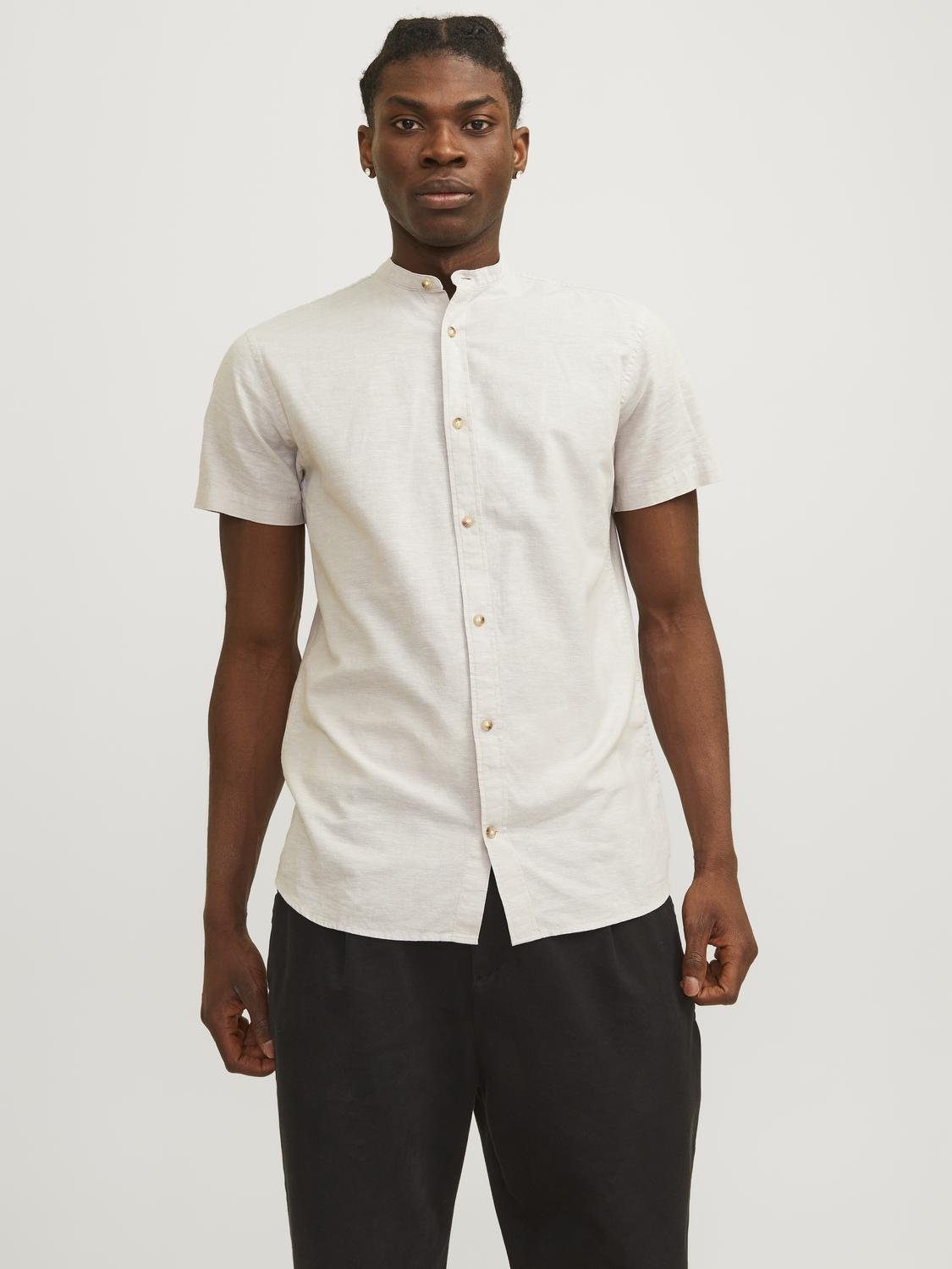 Jack & Jones Overhemd met korte mouwen JJESUMMER BAND LINEN BLEND SHIRT SS SN