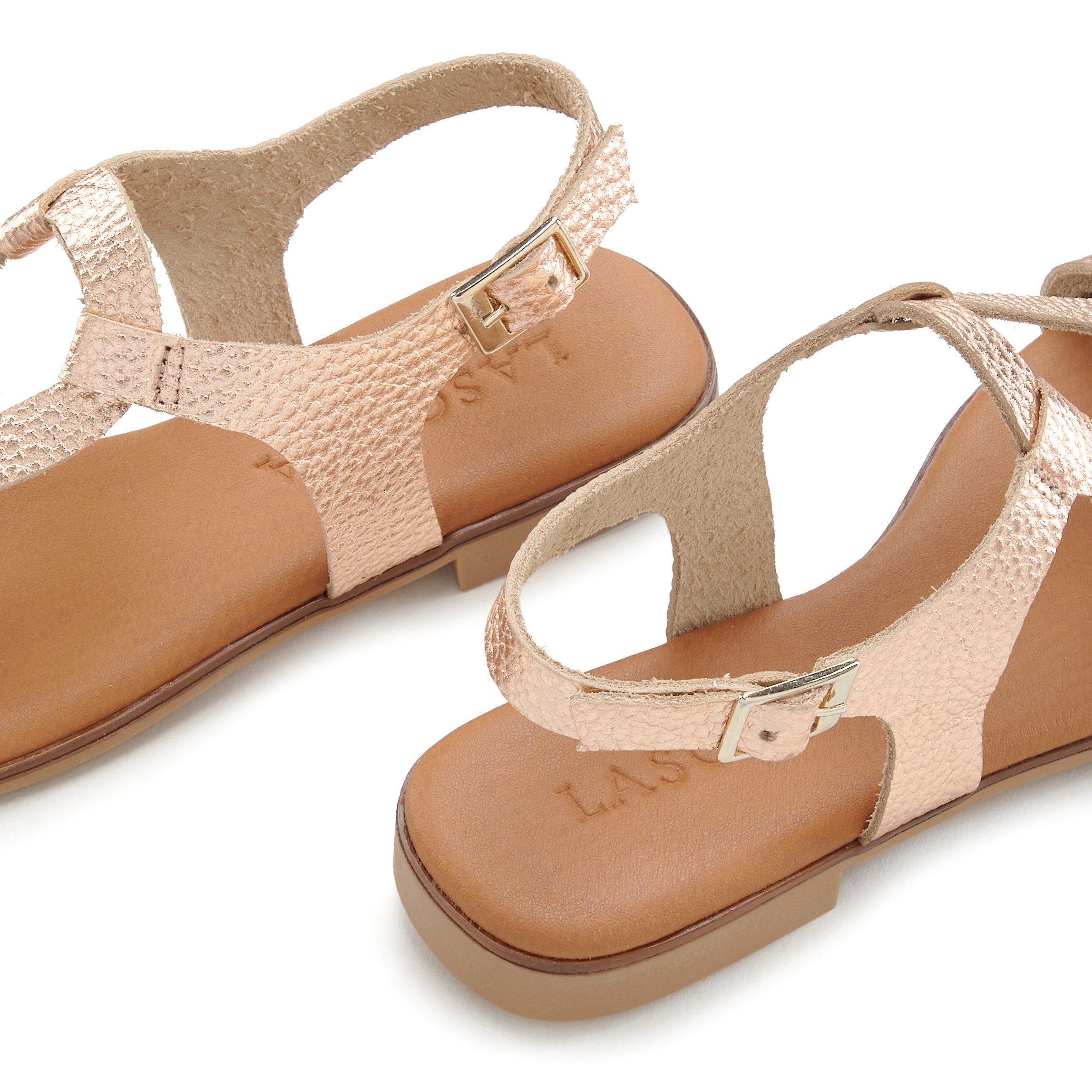 Lascana Sandalen Zomerschoen Sandalette, zomerschoen van hoogwaardig leer in metallic-look