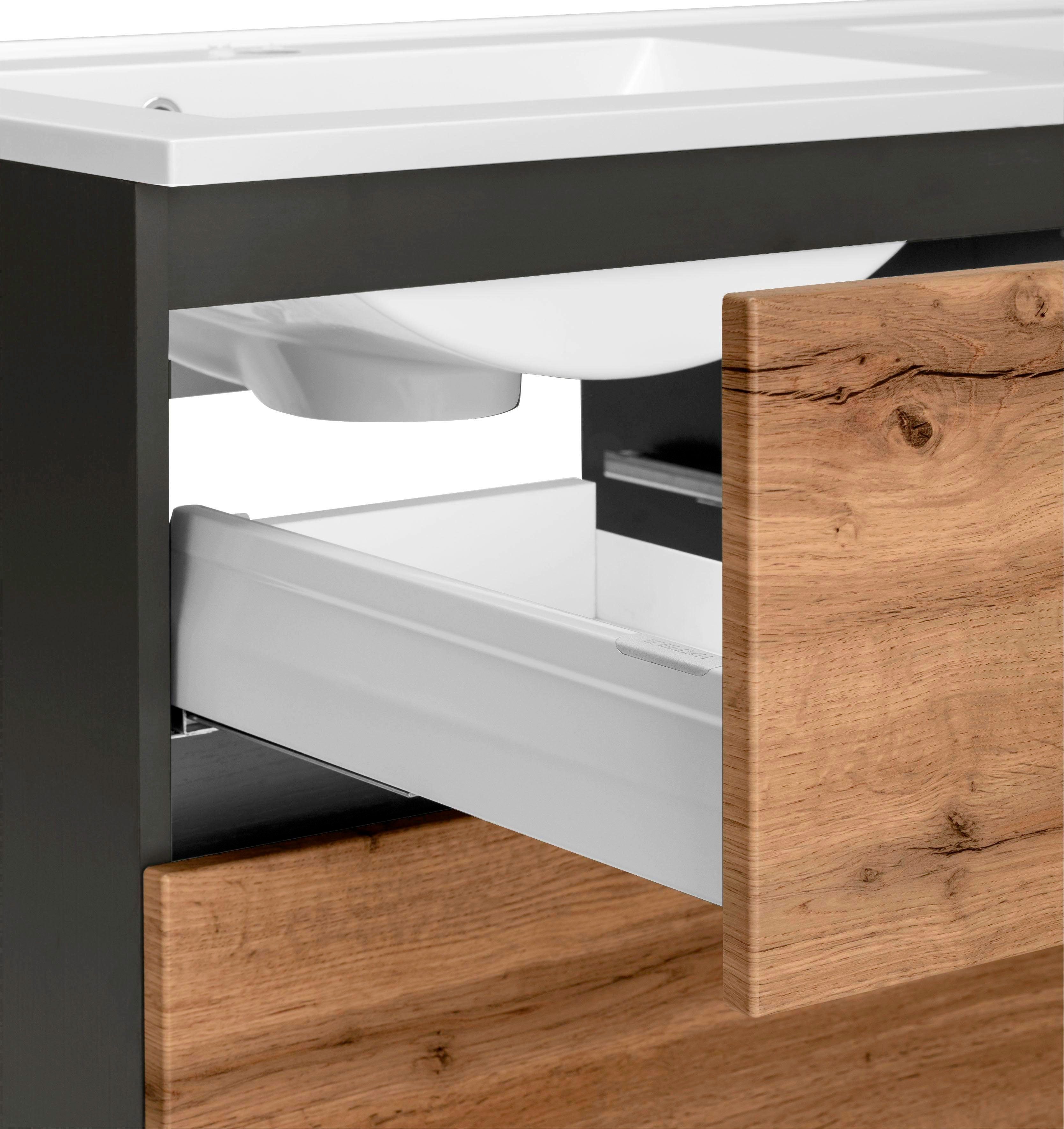 welltime Wastafelonderkast Lucca Badkamermeubel, wastafelonderkast inclusief wasbak, breedte 120 cm