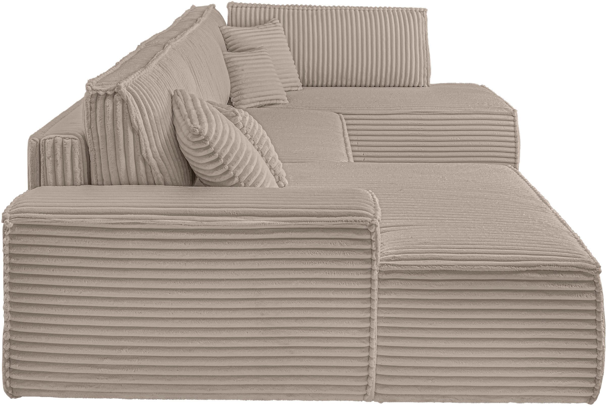 andas Zithoek FINNLEY, U-Vorm XXL 329 cm, Slaapbank, Slaapfunctie m. Bedlade