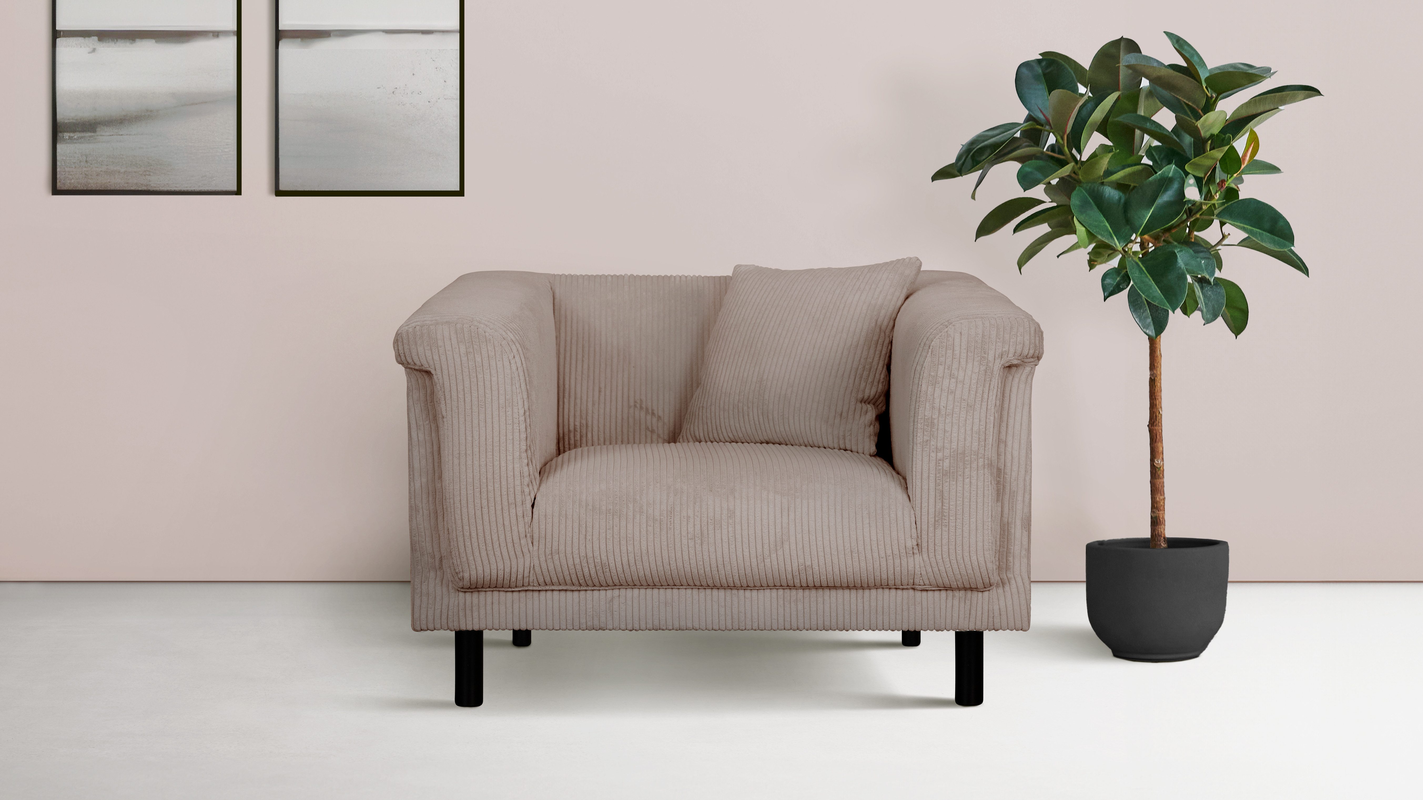 INOSIGN Fauteuil AGNIA BxDxH: 100x85x71 cm incl. sierkussens, ook in cord en bouclé fauteuils bruin