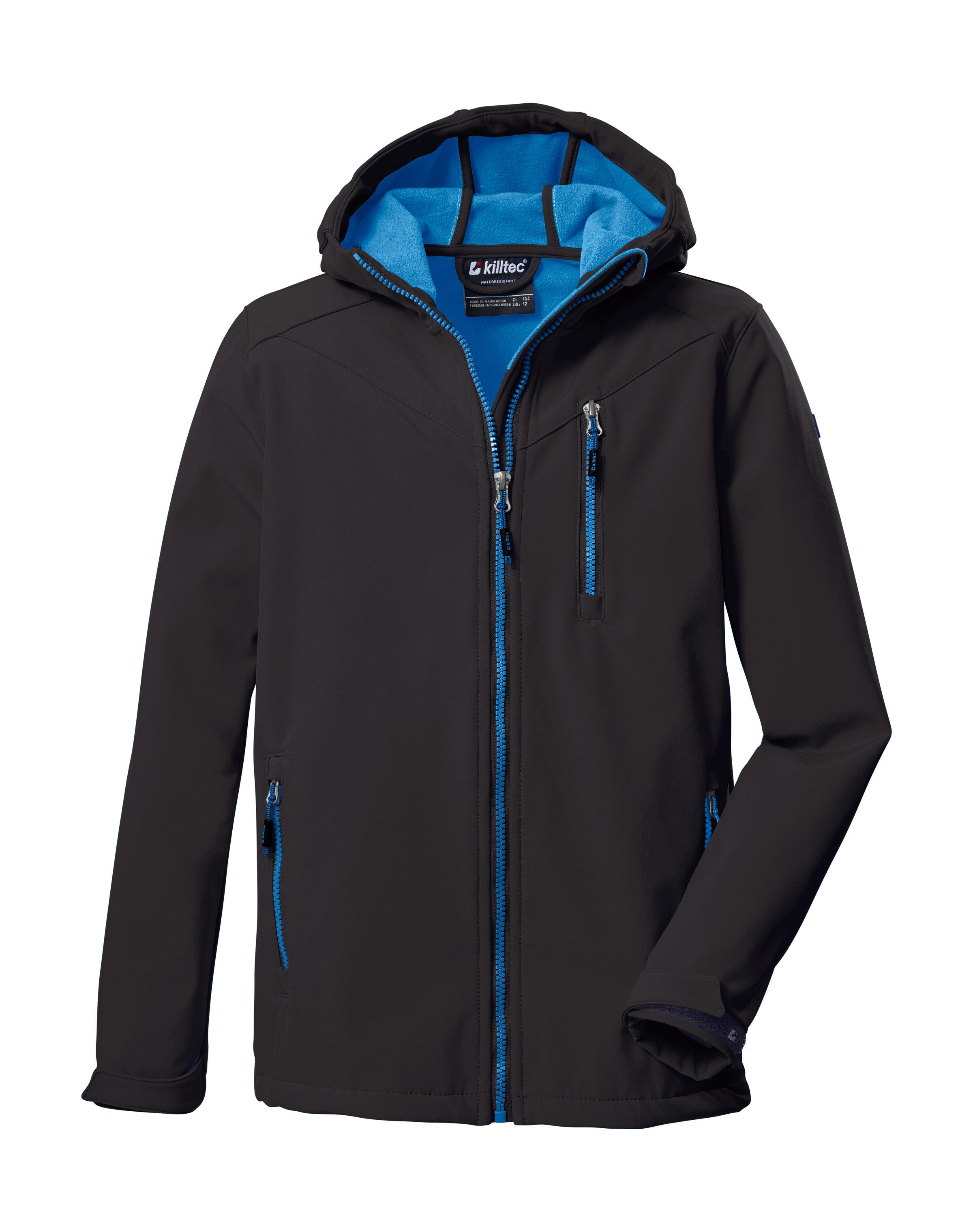 Killtec Softshell-jack Boys softshell-jack Waterafstotende softshelljack met capuchon, fleece en PFAs-vrij