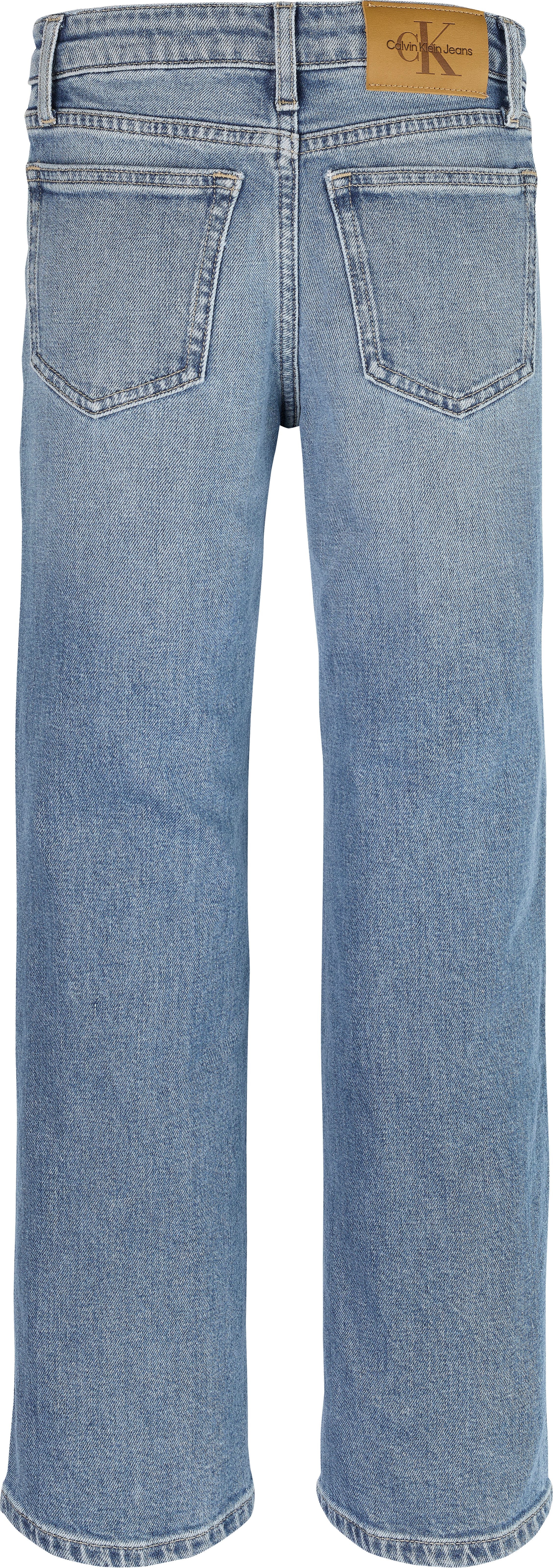 Calvin Klein Wijde jeans HR WIDE LEG AUTHENTIC BLUE DENIM voor kinderen tot 16 jaar, met wijde pijpen