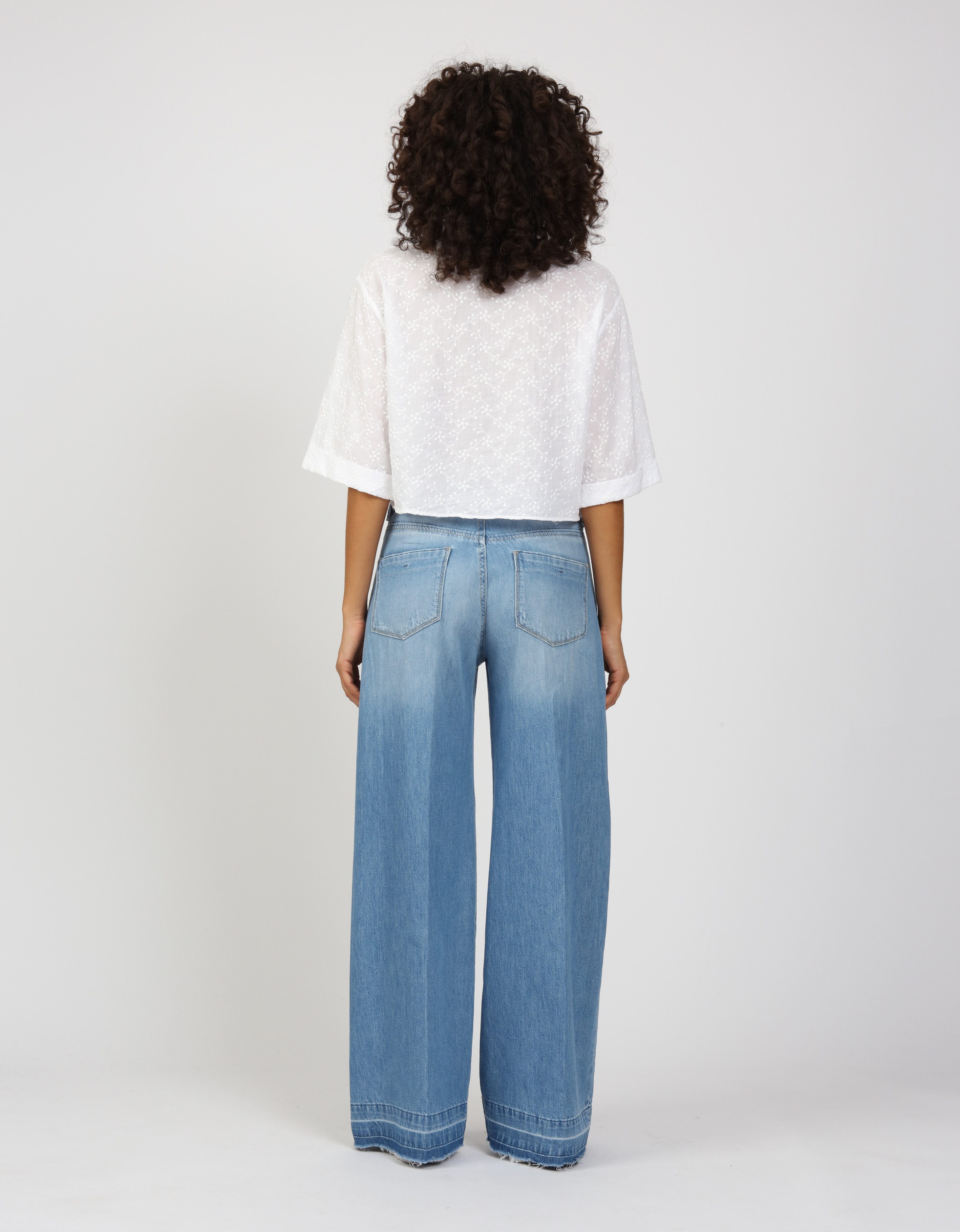 GANG Wijde jeans 94MONA met wijde pijpen en open zoom