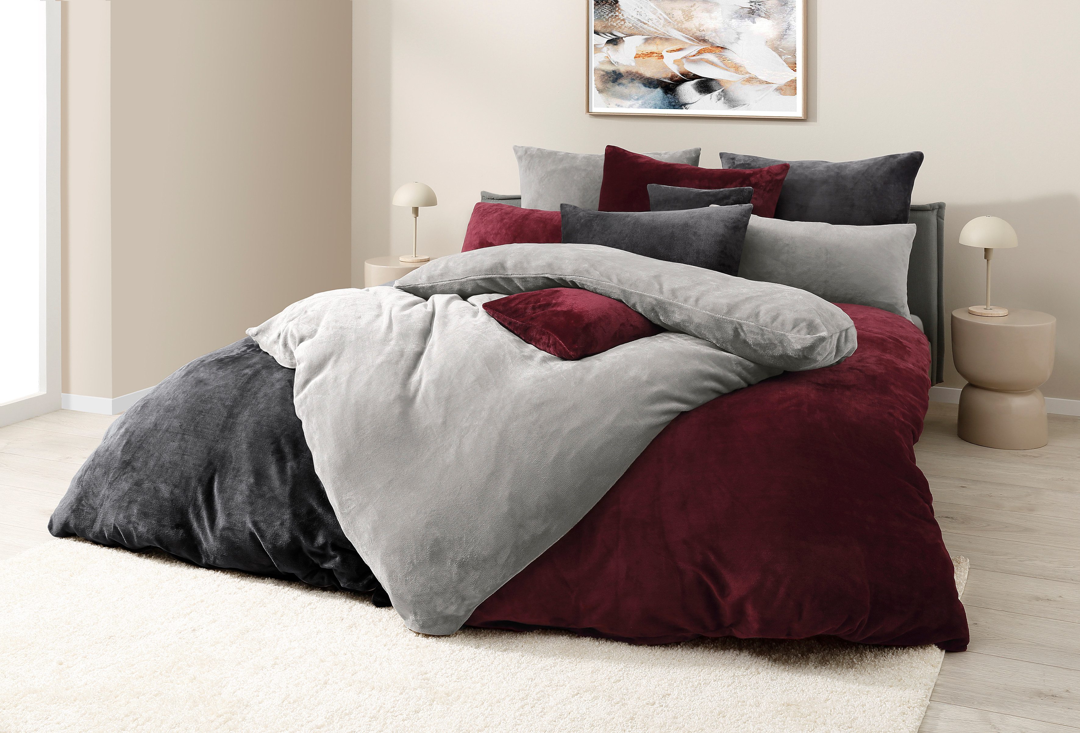 my home Overtrekset DESNER3 Beddengoed met rits, cashmere-touch, knuffelig & zacht