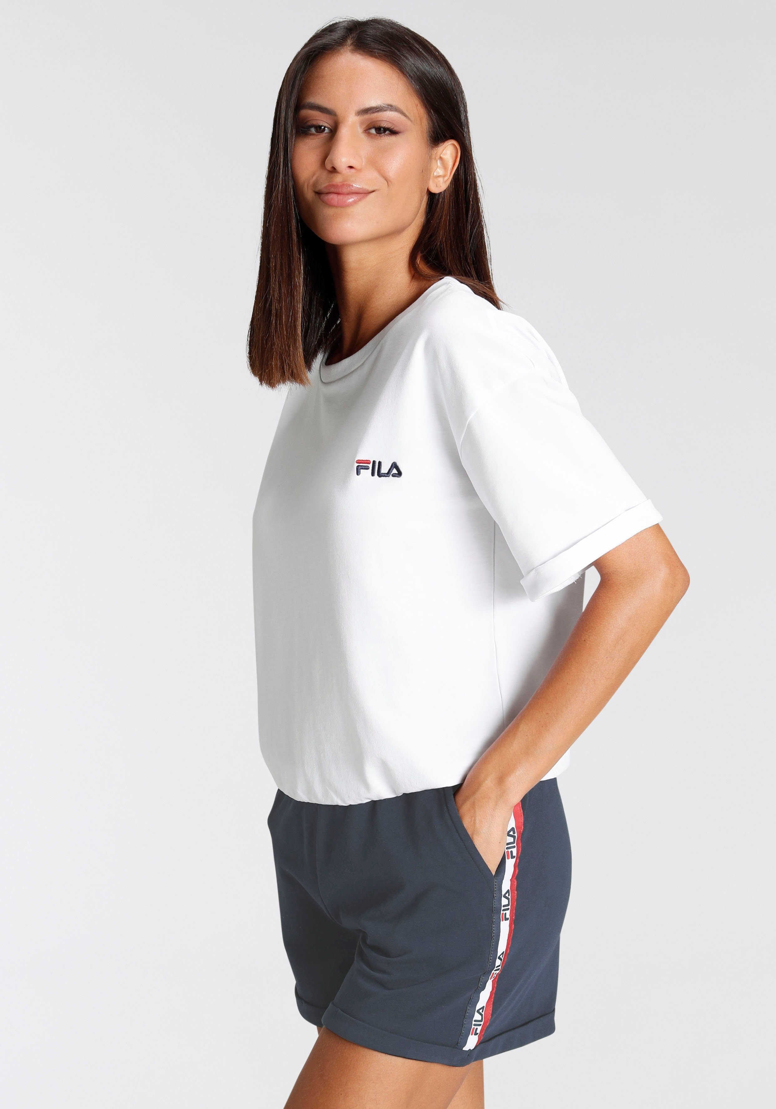 Fila Shortama met elastische, aangerimpelde band (set, 2-delig)