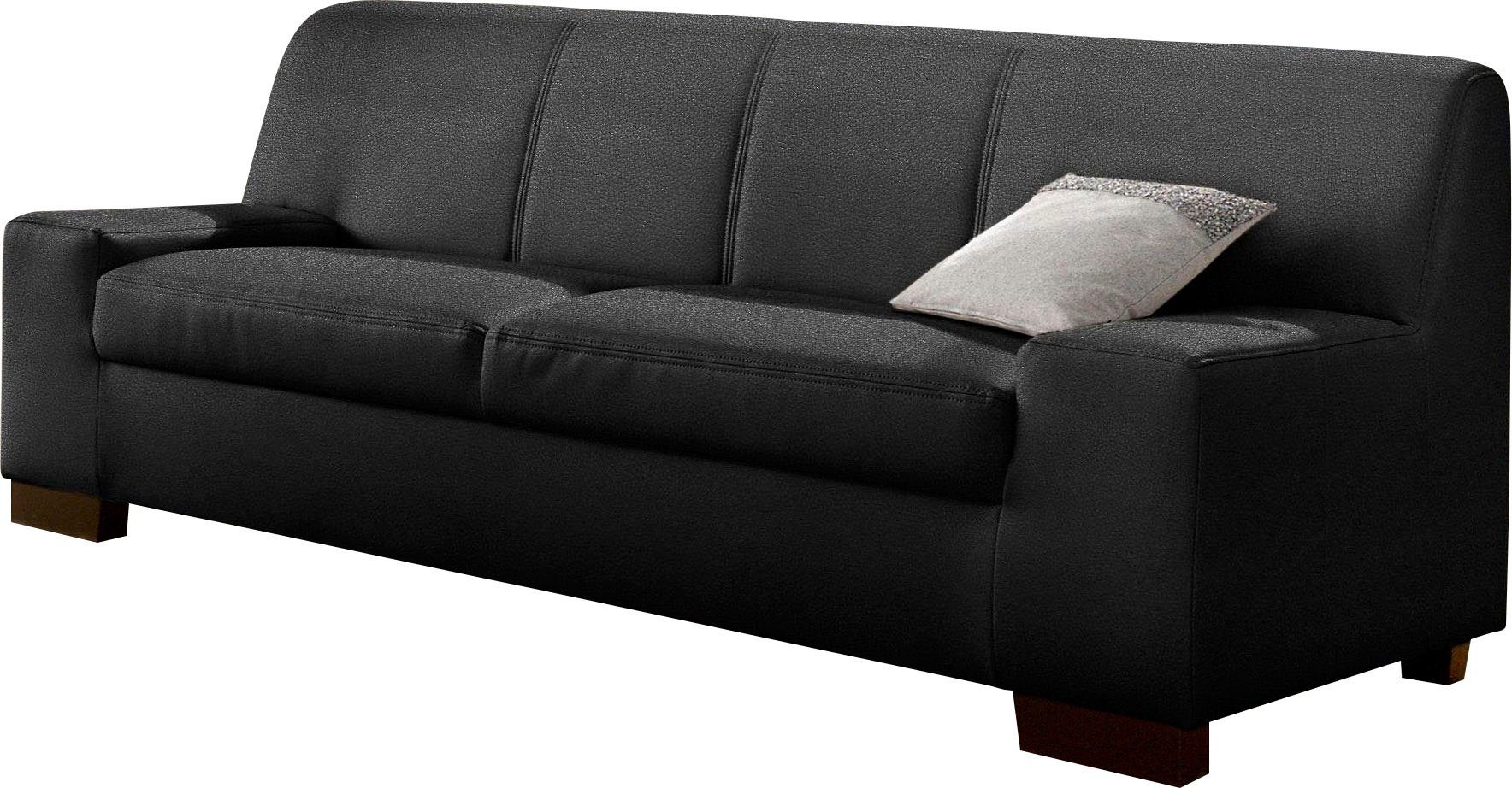 DOMO collection 3-zitsbank Norma tijdloos, kubistisch en elegant, comfortabel, platte armleuningen