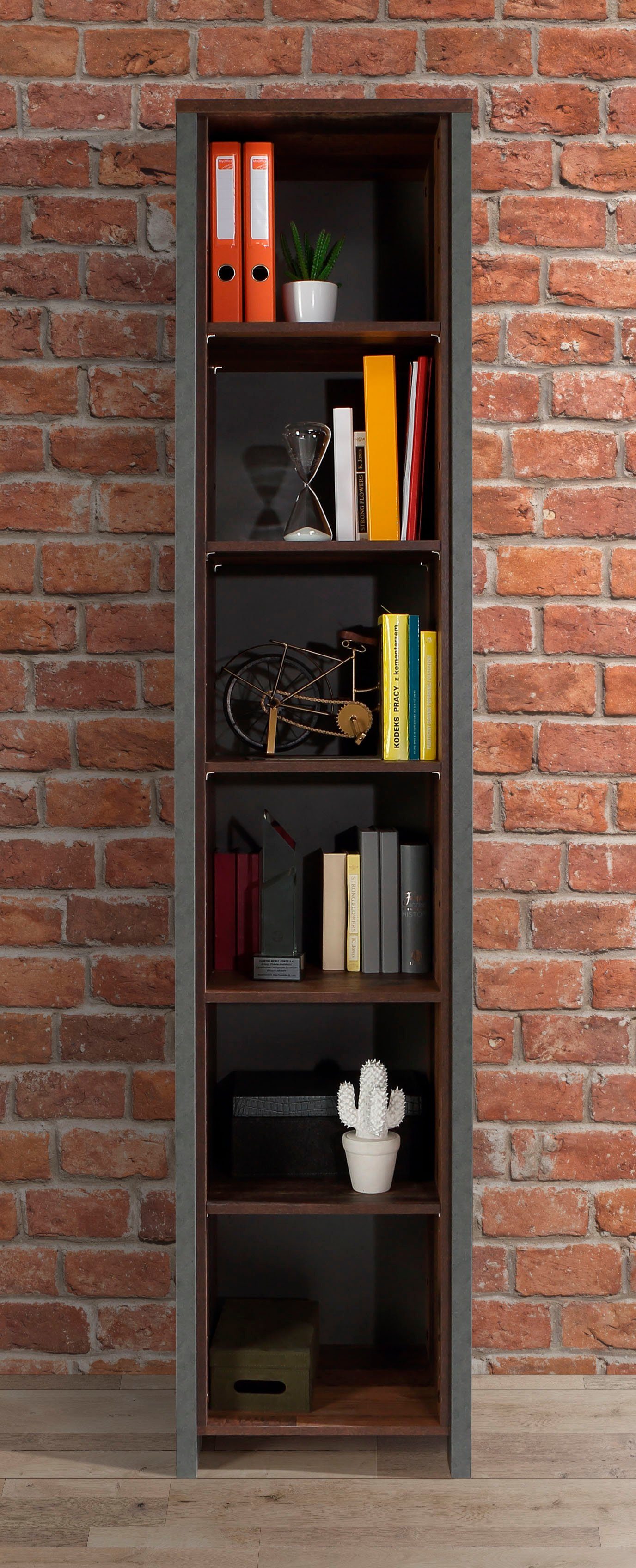 FORTE Ordnerrek Clif Boekenkast in industriële stijl, hoogte 220,7 cm