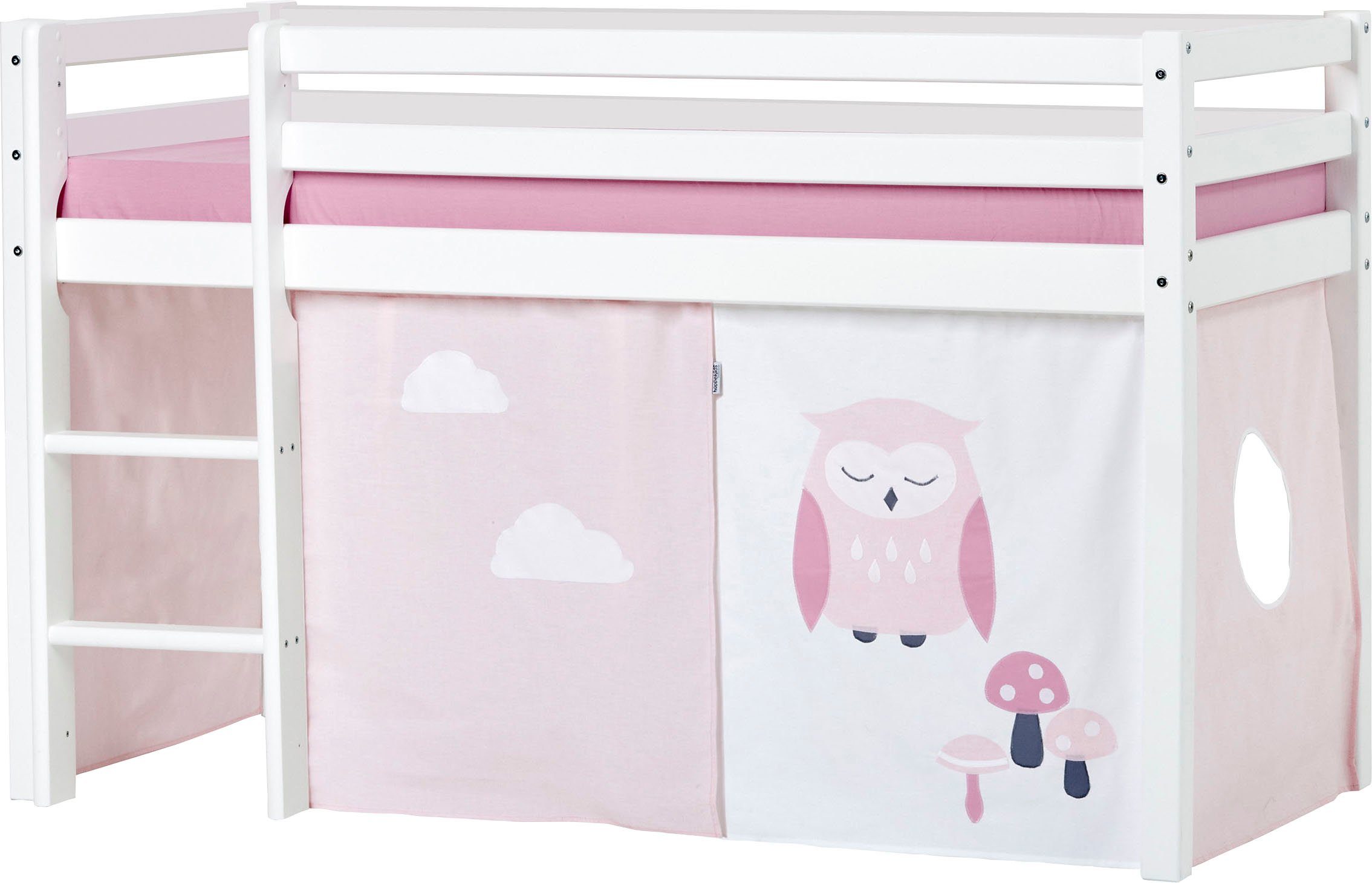 Hoppekids Hoogslaper ECO Dream, kinderbed, speelbed, halfhoog bed van massief hout