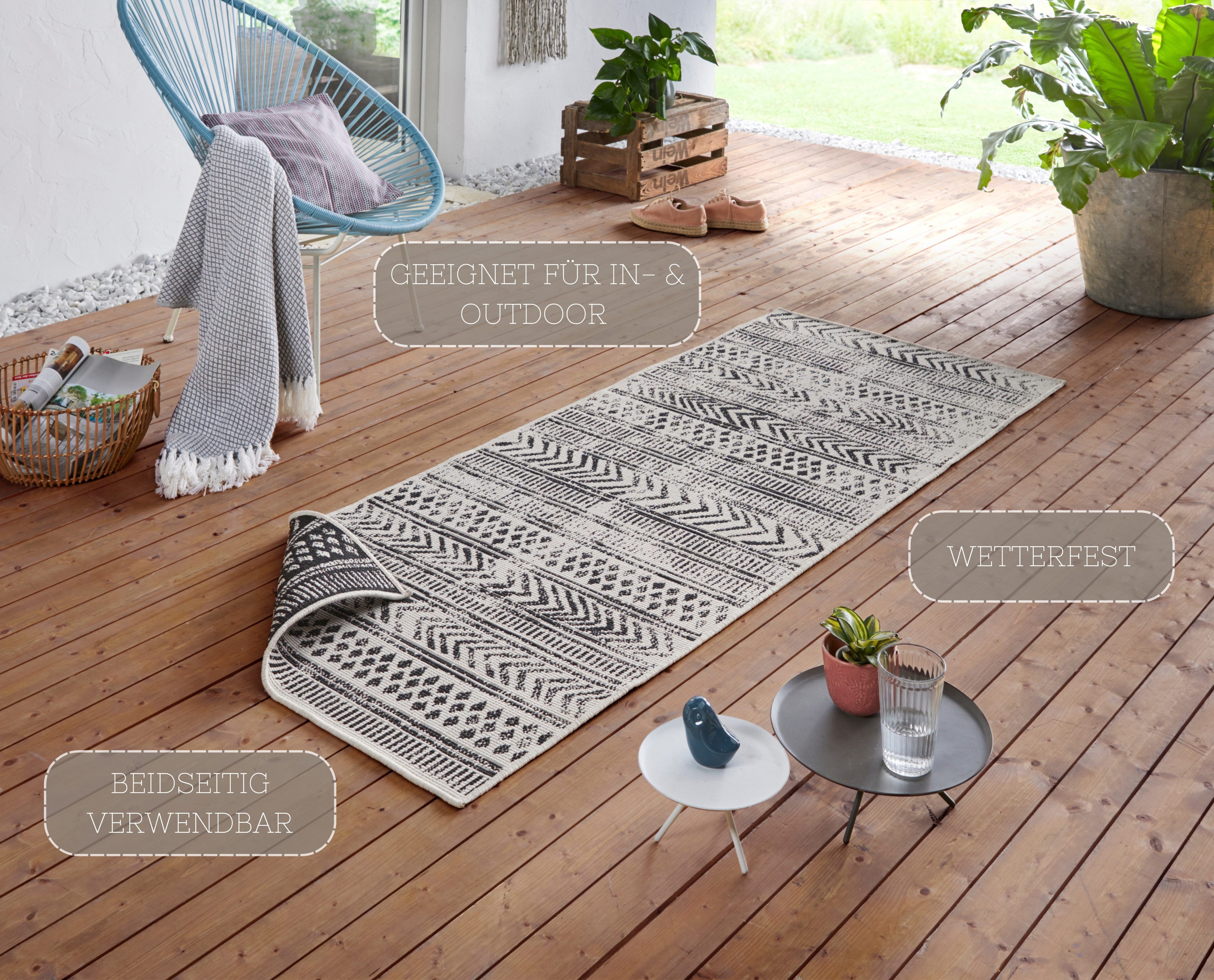 HANSE Home Vloerkleed BIRI tweezijdig te gebruiken kleed Binnen- en buitengebruik, weerbestendig, balkon, loper, woonkamer, waterbestendig, boho