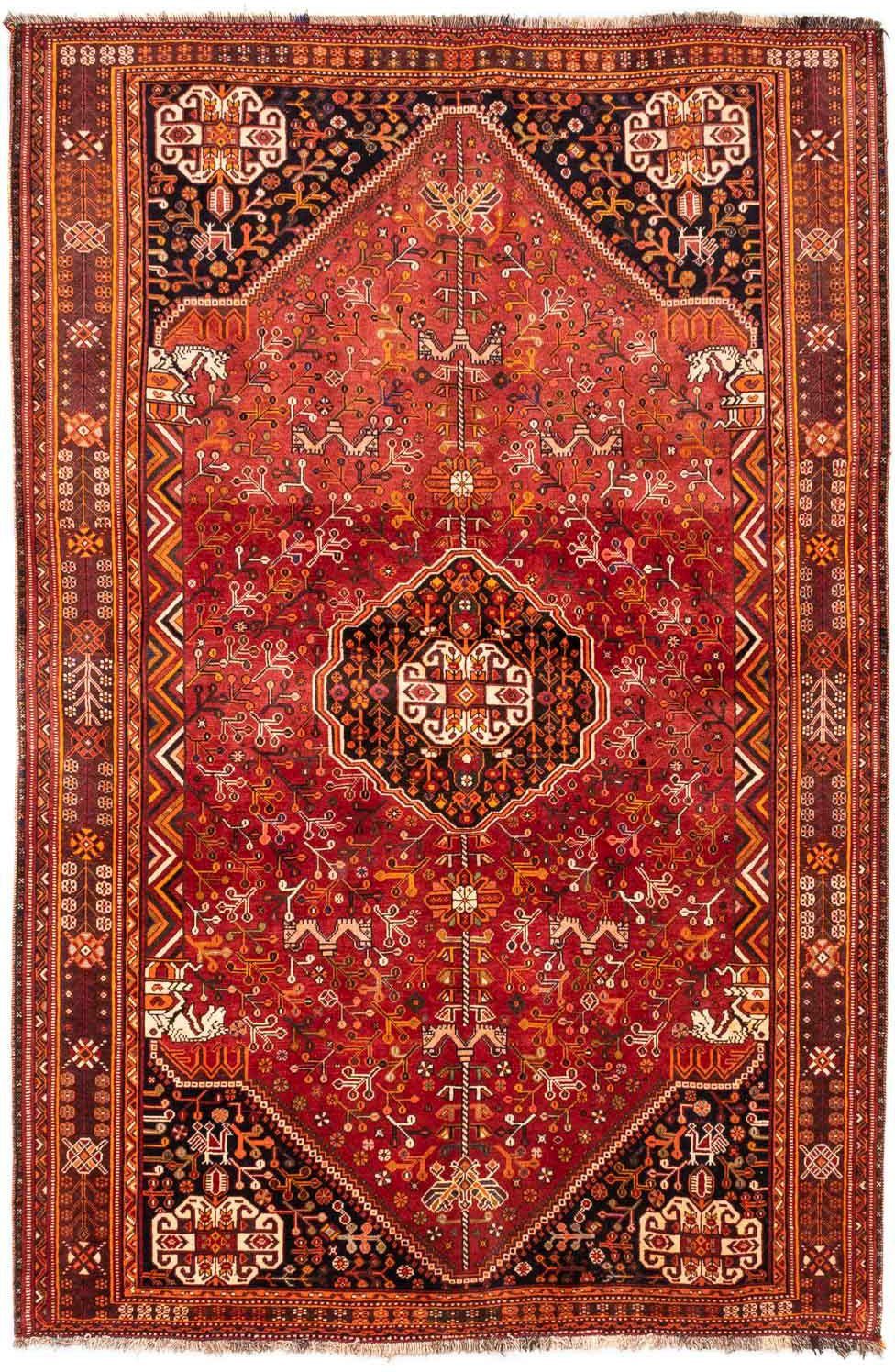 morgenland Wollen kleed Ghashghai medaillon 277 x 169 cm Uniek exemplaar met certificaat