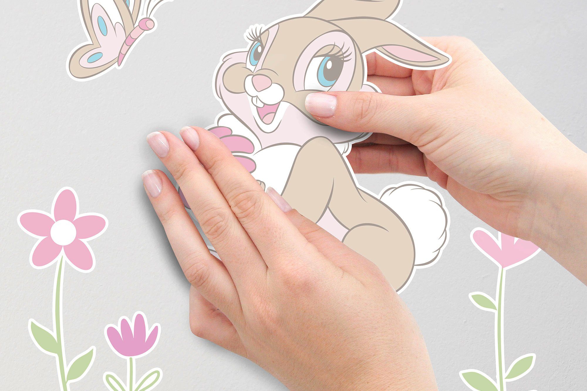 Komar Wandfolie Little Miss Bunny - afm. 50 x 70 cm zelfklevend, wandstickers, kinderkamer (24-delig)