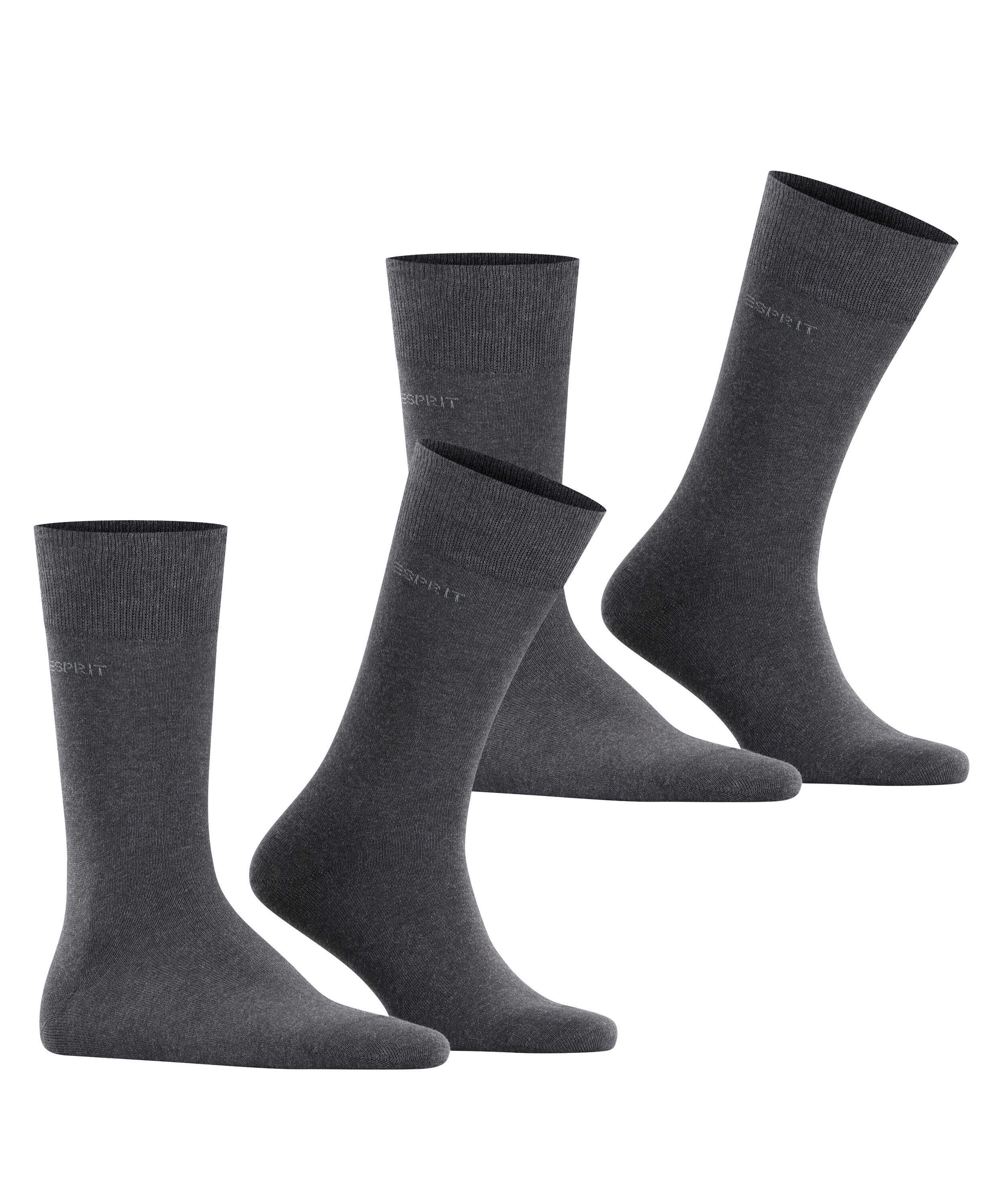 Esprit Sokken Basic Uni Zakelijke sokken, kuitlengte (2 paar, Set van 2)