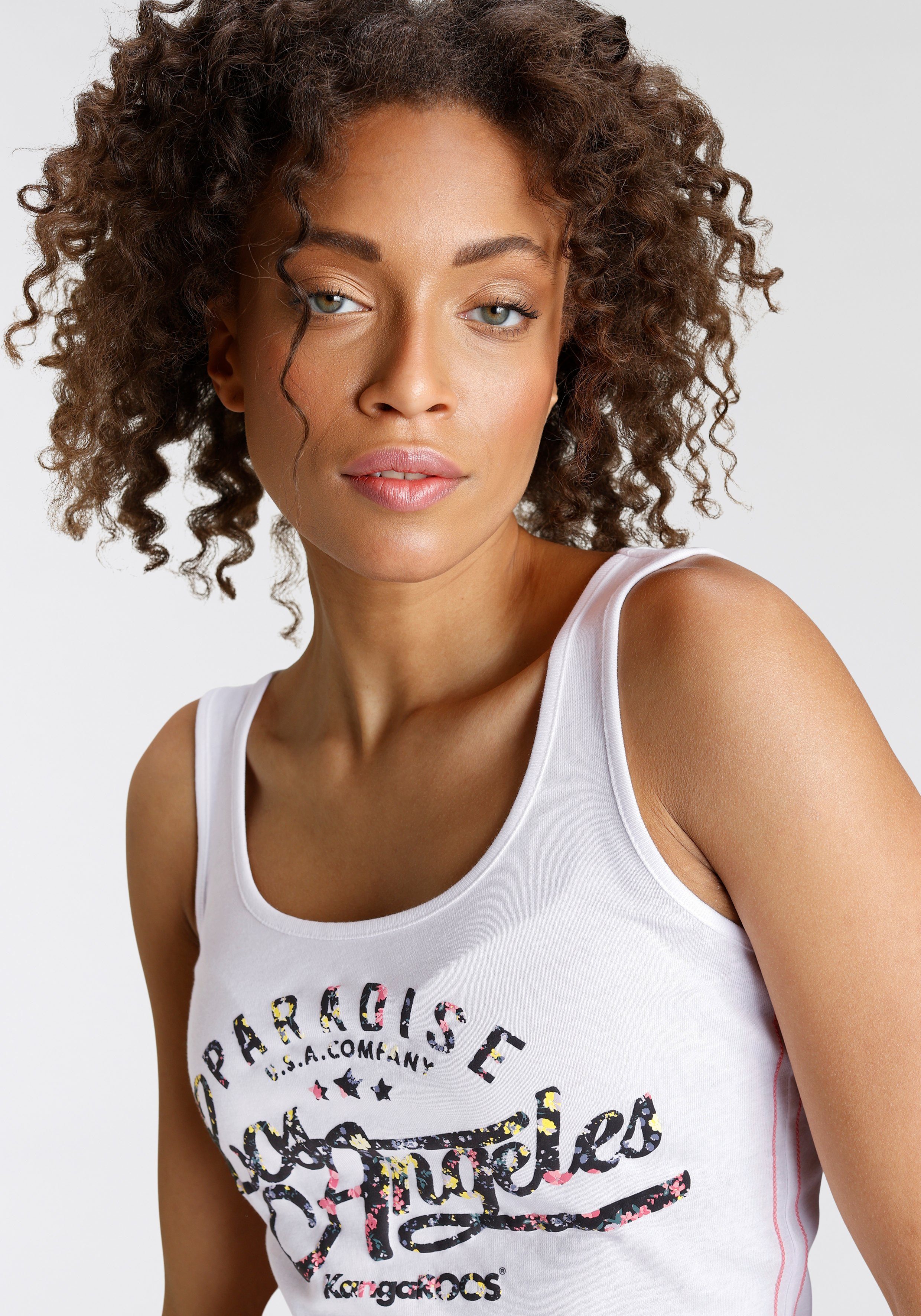 KangaROOS Tanktop met bloemige puff-print