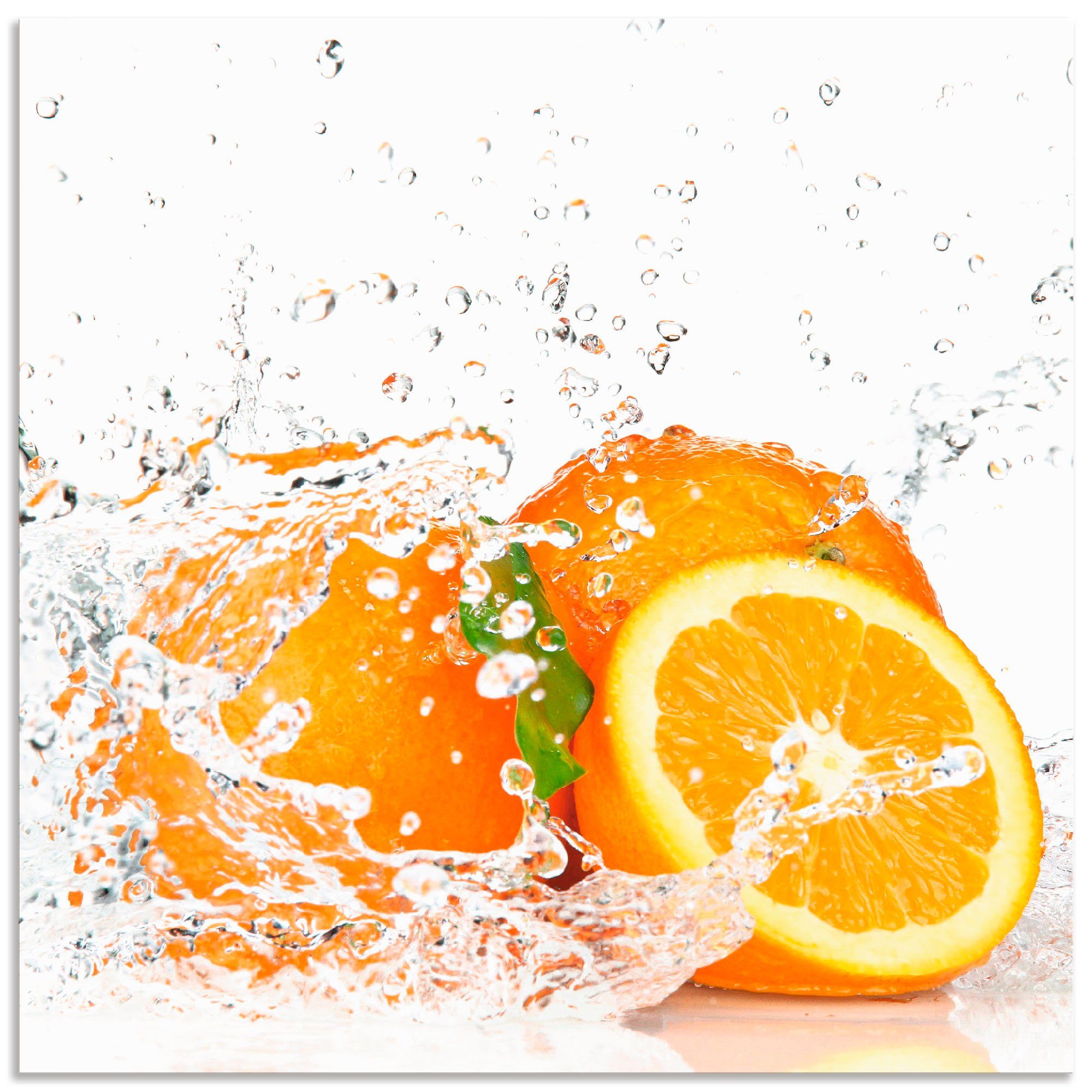 Artland Artprint Orange met spatwater in vele afmetingen & productsoorten - artprint van aluminium / artprint voor buiten, artprint op linnen, poster, muursticker / wandfolie ook g