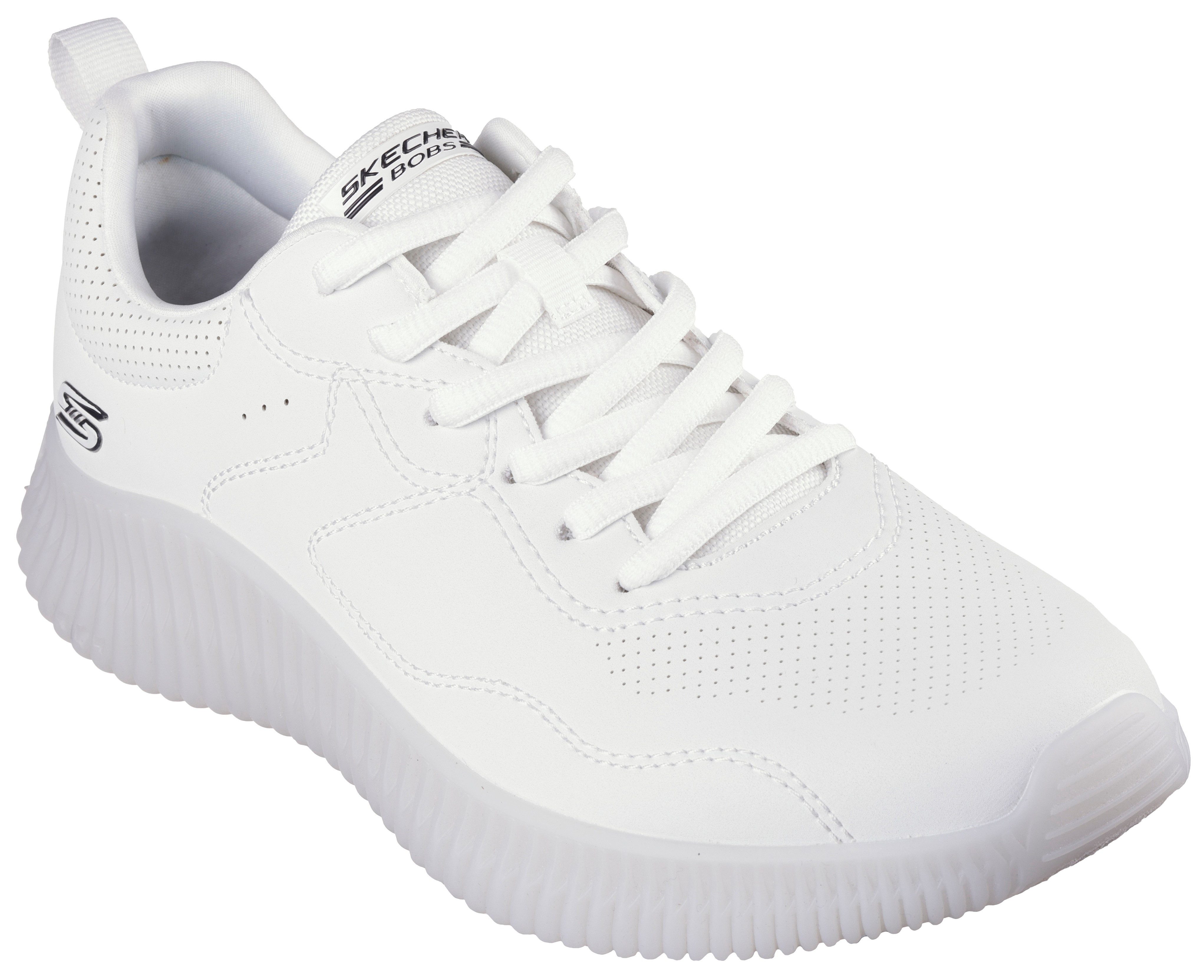 Skechers Sneakers BOBS GEO-HOW DEBONAIR vrijetijdsschoen, lage schoen, veterschoen in monochrome look heren veterschoenen maat 44 EU wit