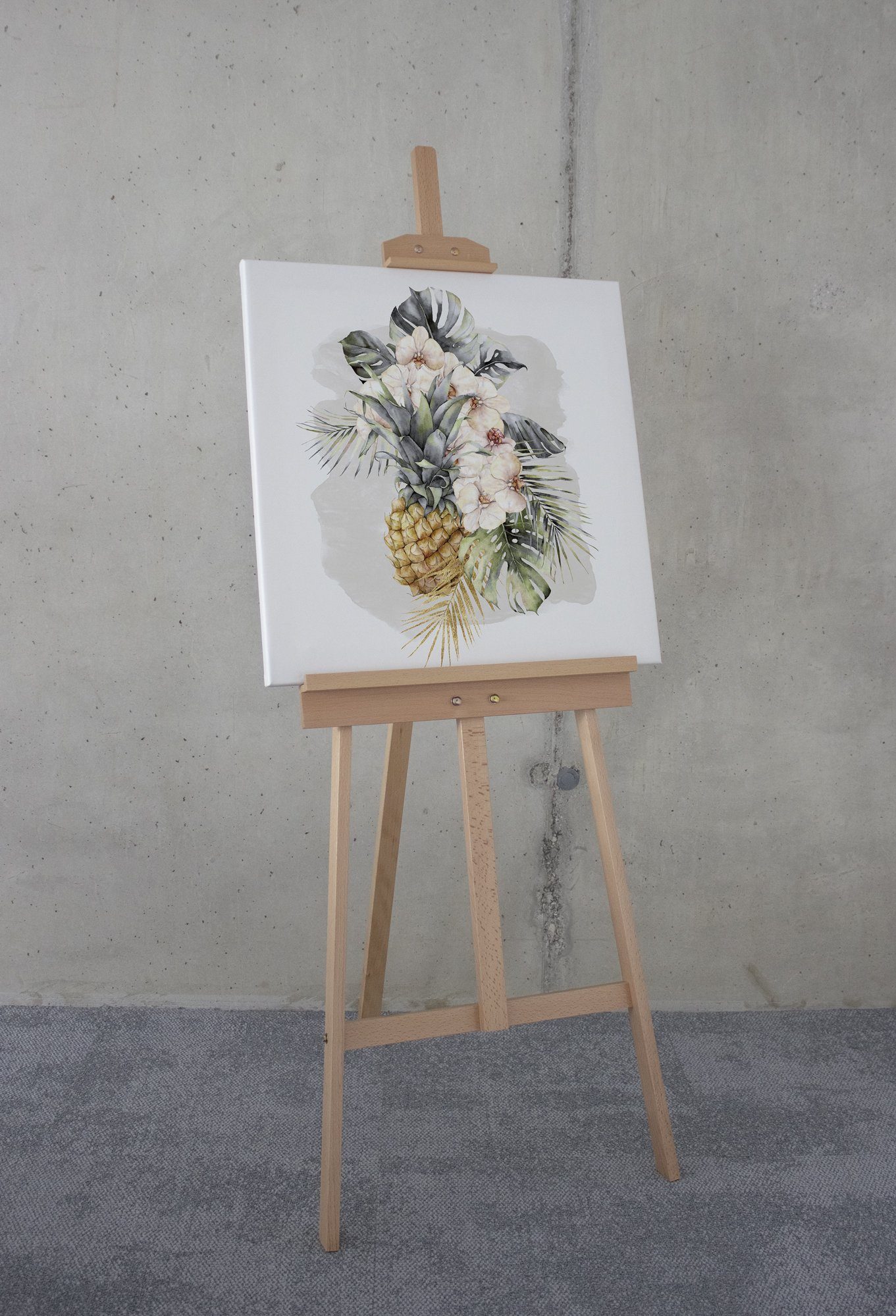 Komar Artprint op linnen Rijpe Ananas - Afmeting 60 x 60 cm (1 stuk)