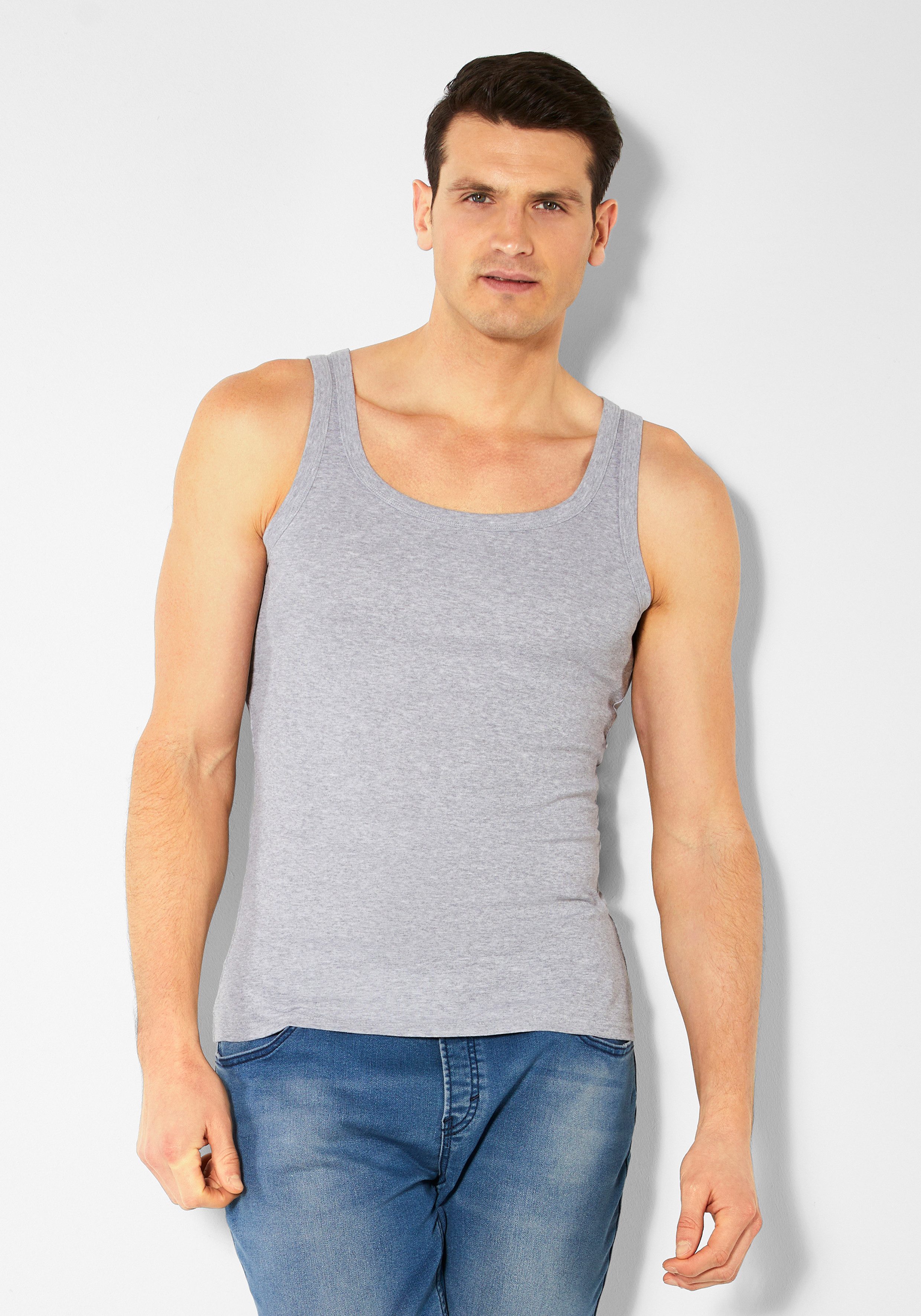 H.I.S Tanktop eenvoudige basic, ook voor eronder (set, 2 stuks)