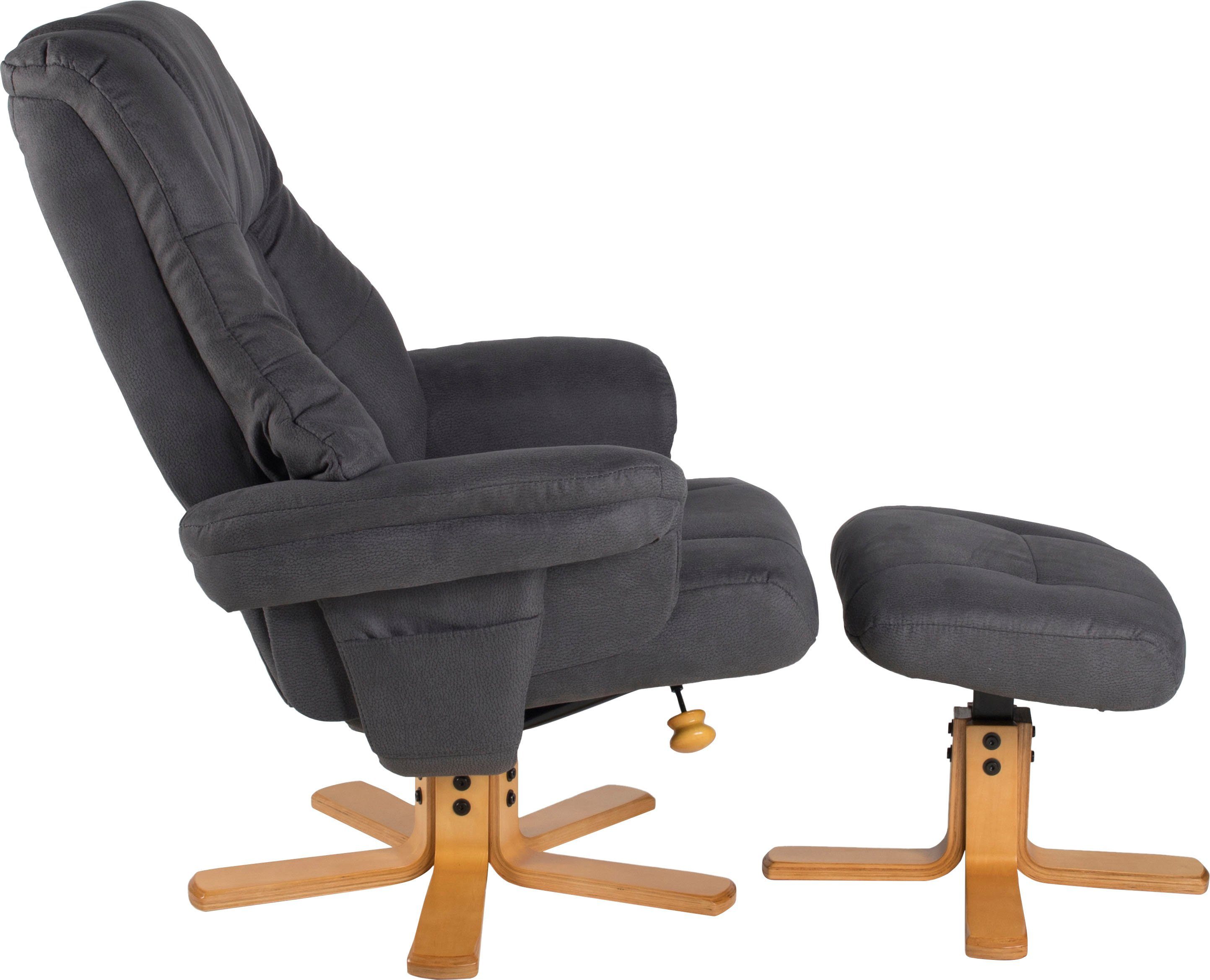 Duo Collection Relaxfauteuil Bordeaux met voetenbank en relaxfunctie, 360 graden draaibaar