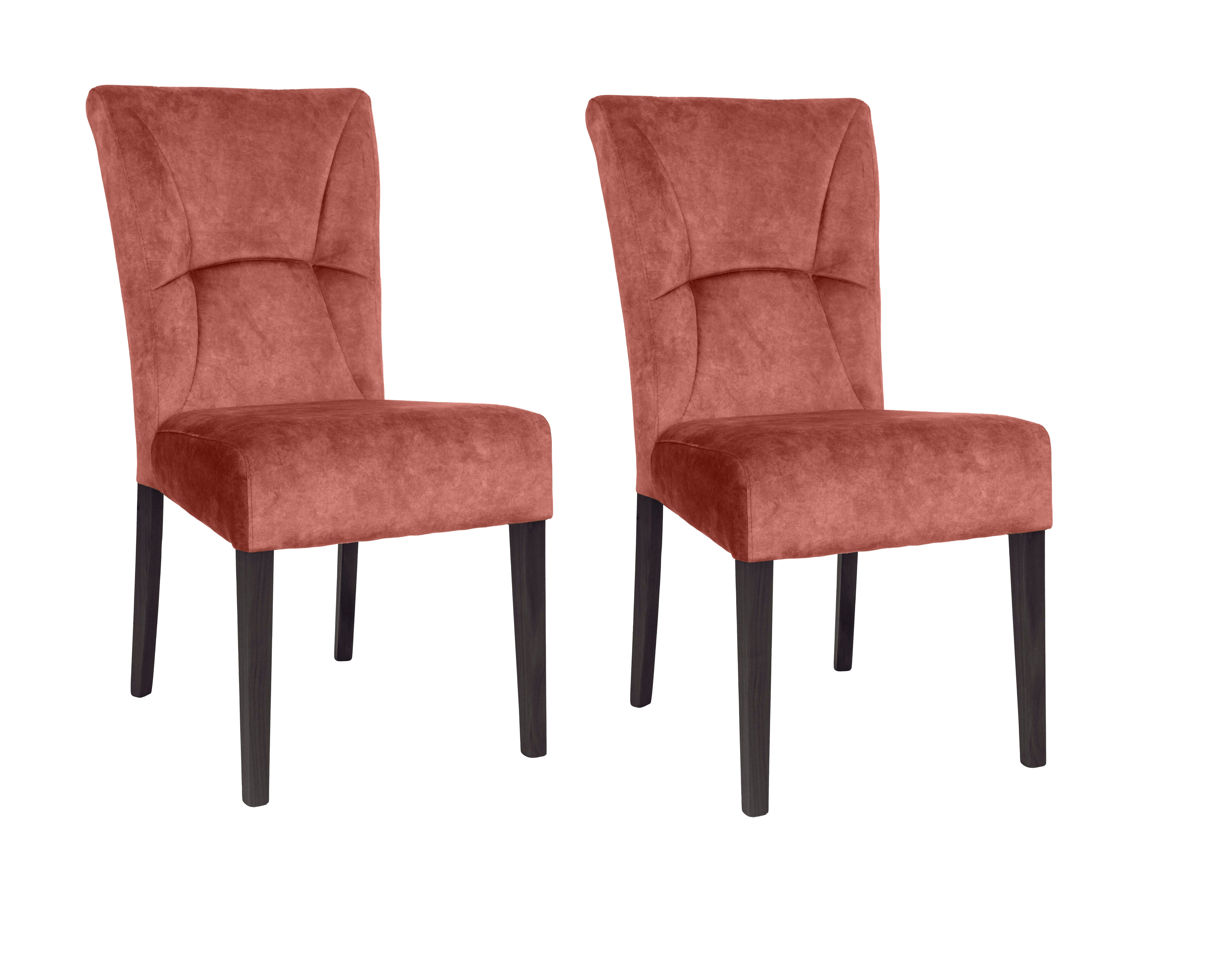 Home affaire Stoel met 4 poten Henry Zacht verdikte zitting en rugleuning (set, 2 stuks) gestoffeerde stoelen rood