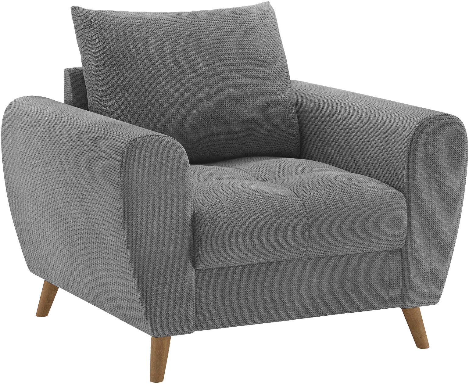 Mr. Couch Fauteuil Blackburn II Passend bij de set, met koudschuimvering tot 140 kg belastbaar fauteuils grijs