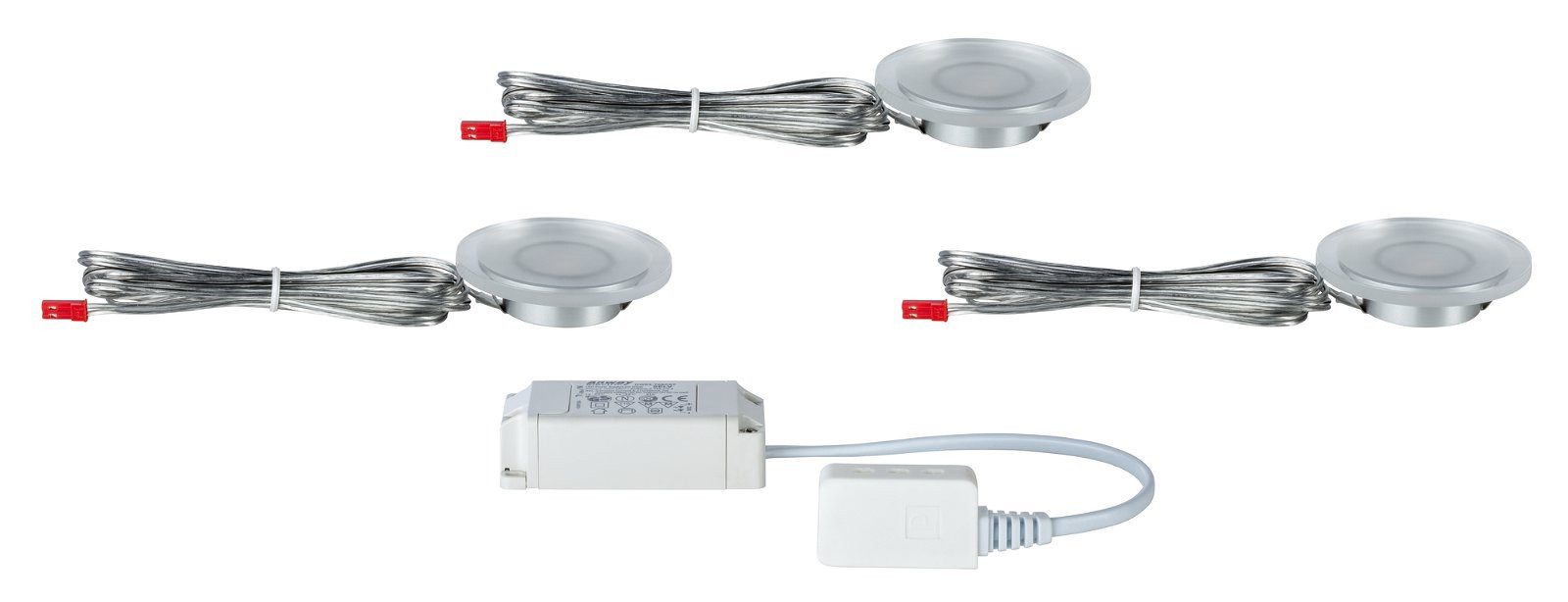Paulmann Verlichting voor onderkast EBL Set Whirl mini rond LED 3x2,4W 7VA 230V/700mA 65mm Satin/Acryl (3 stuks)