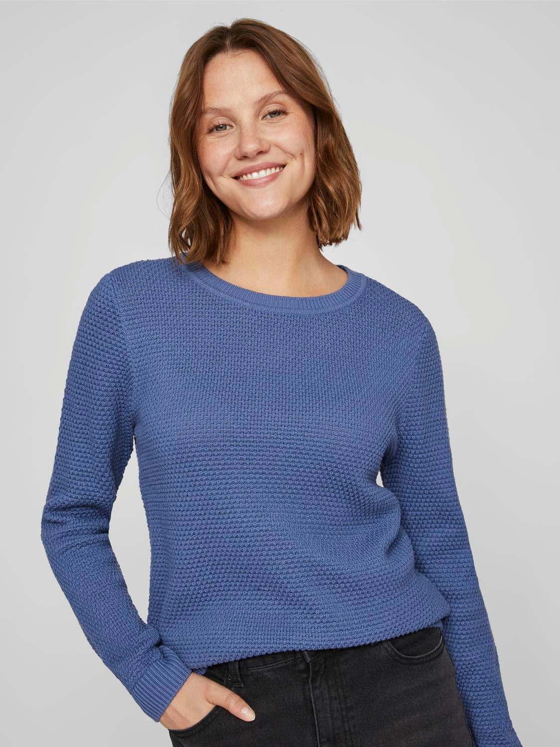 Vila Trui met ronde hals VIDALO O-NECK L S KNIT TOP- NOOS