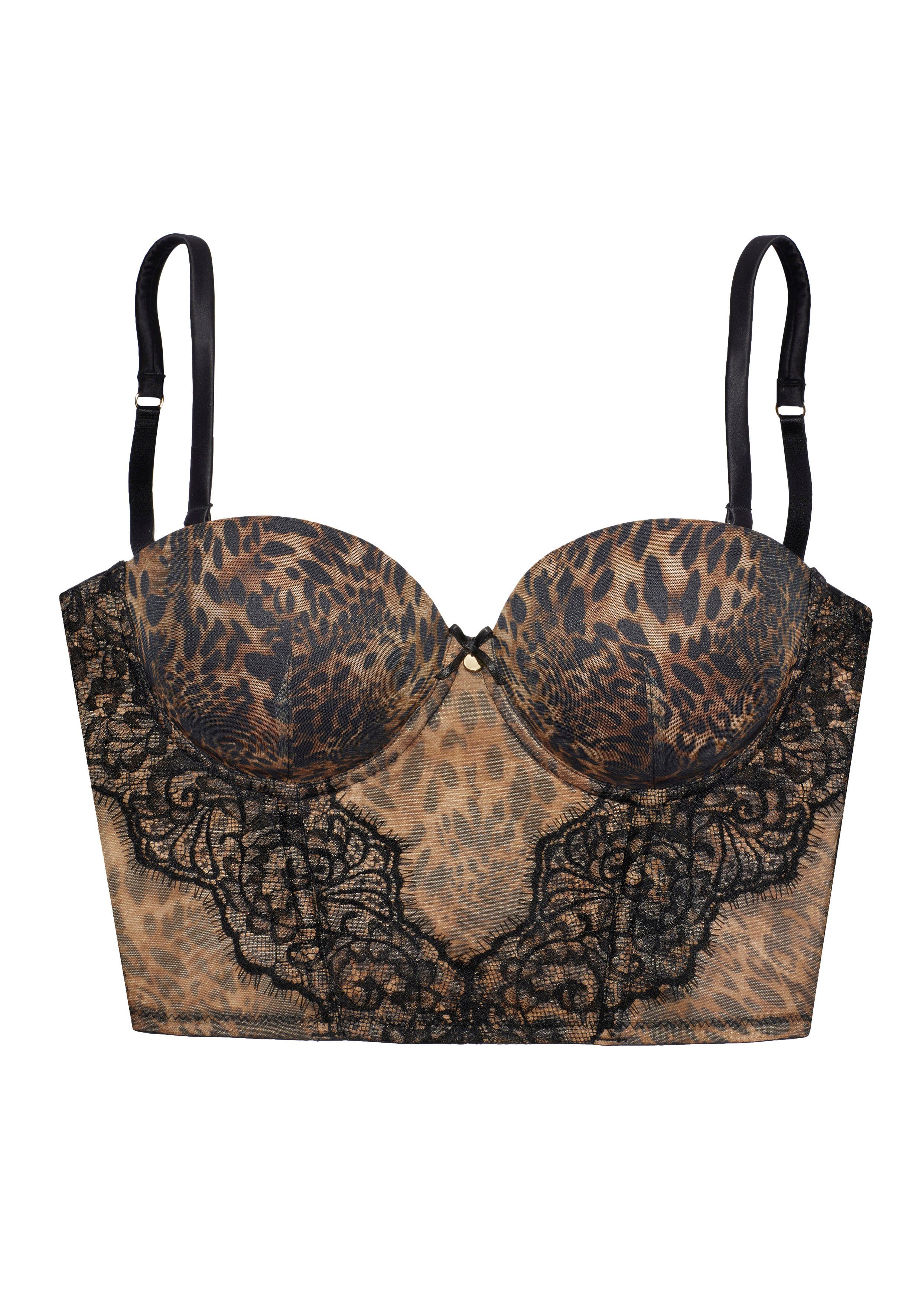 Lascana Lijfje van soft-mesh en fijne kant met afneembare bandjes sexy lingerie