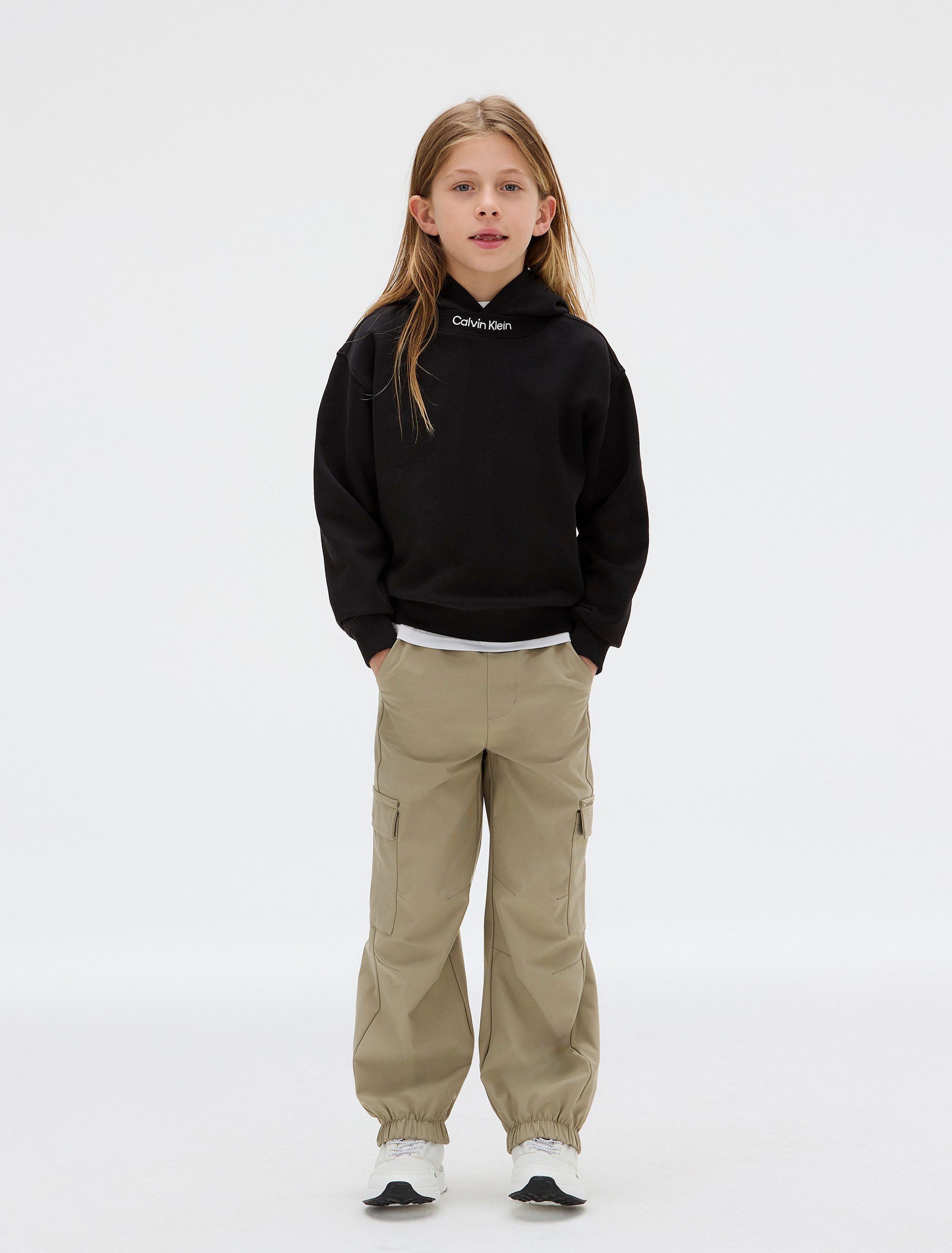 Calvin Klein Hoodie NECK EMBRO LOGO TERRY HOODIE voor kinderen tot 16 jaar, logo-opschrift