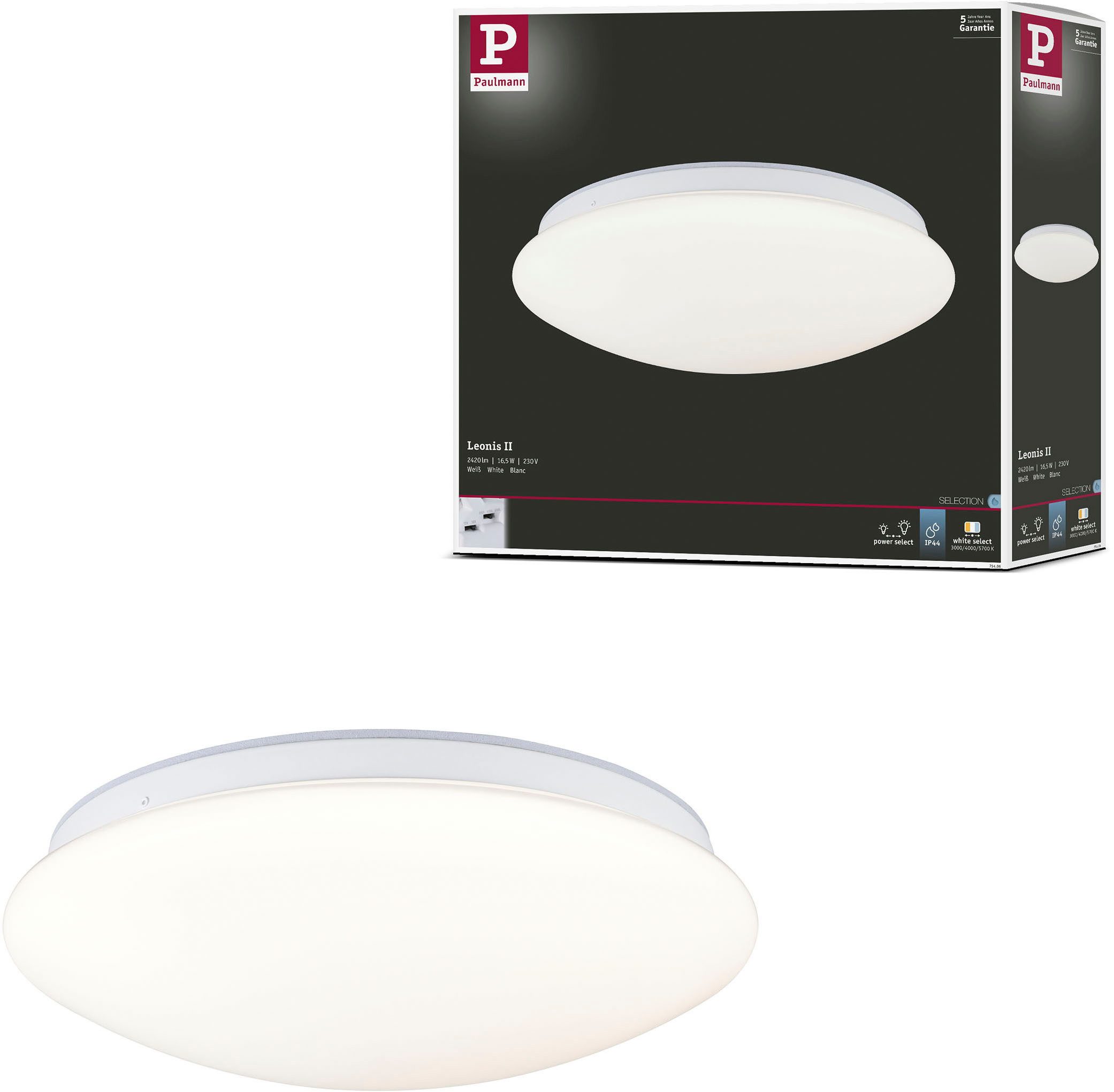 Paulmann Led-wandlamp LED wandlamp Leonis IP44 wit wandlampen wit