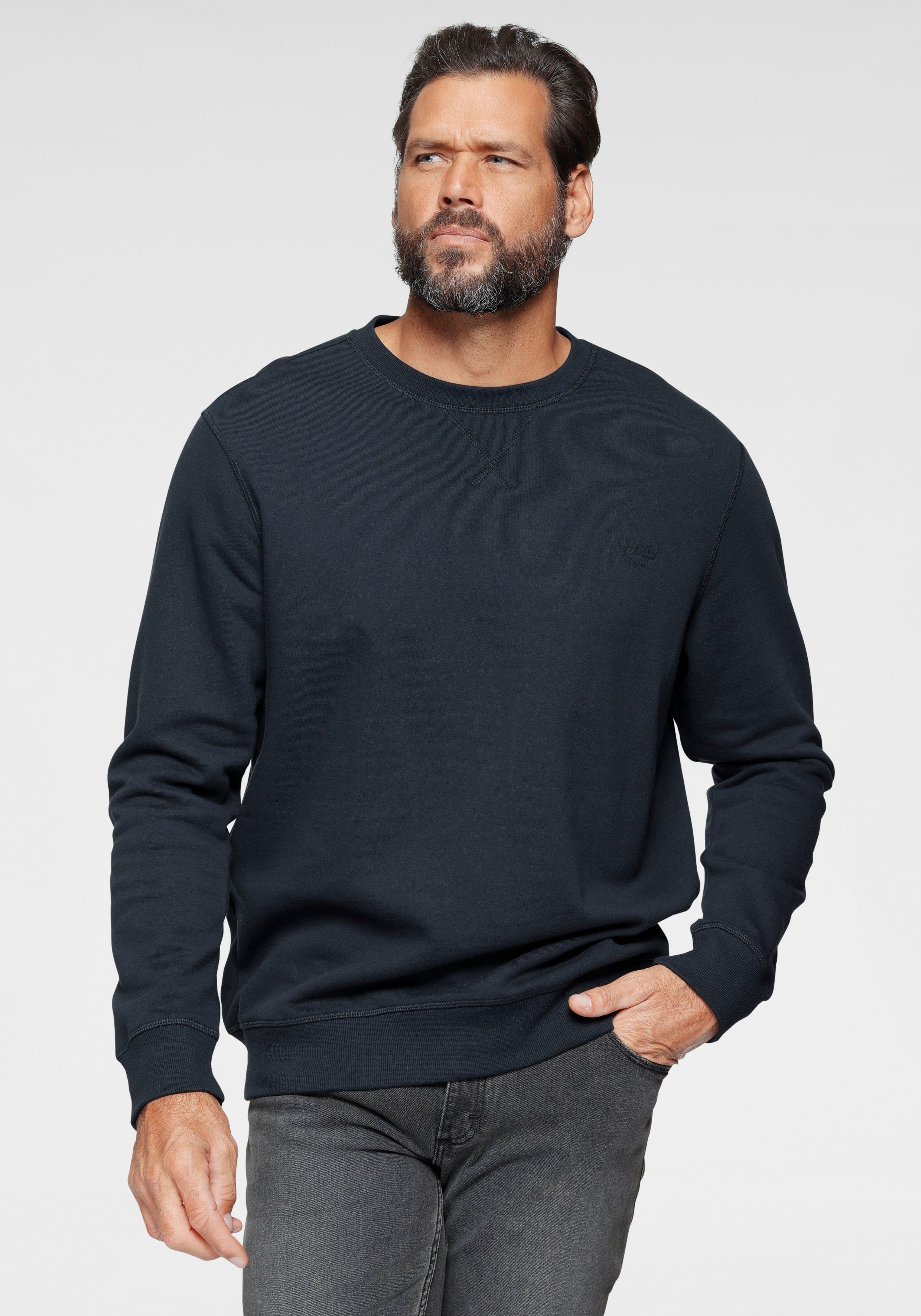 Man's World Sweatshirt Lange mouwen, basic-stijl, effen, ronde hals