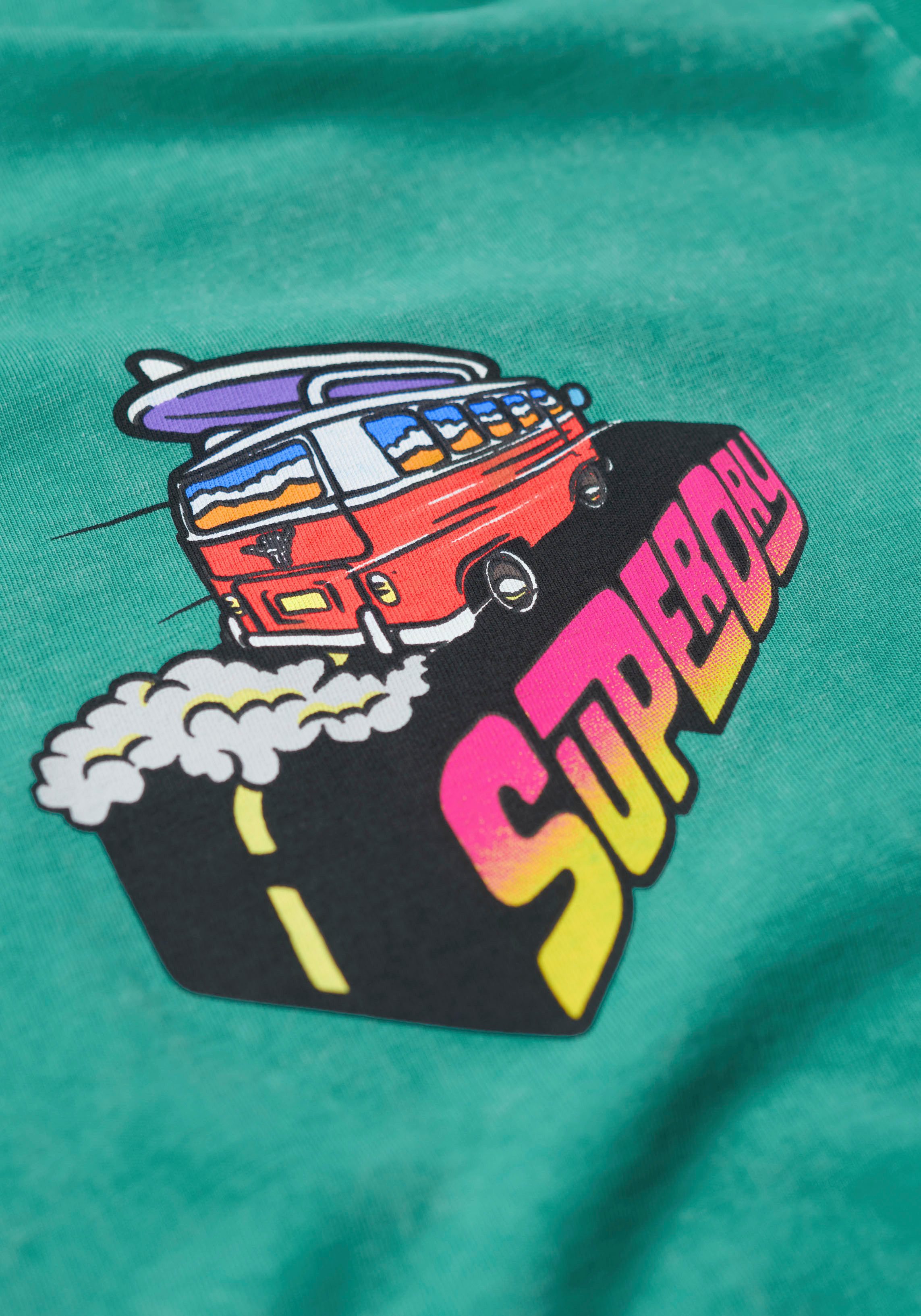 Superdry Shirt met print SD-NEON TRAVEL CHEST LOOSE TEE