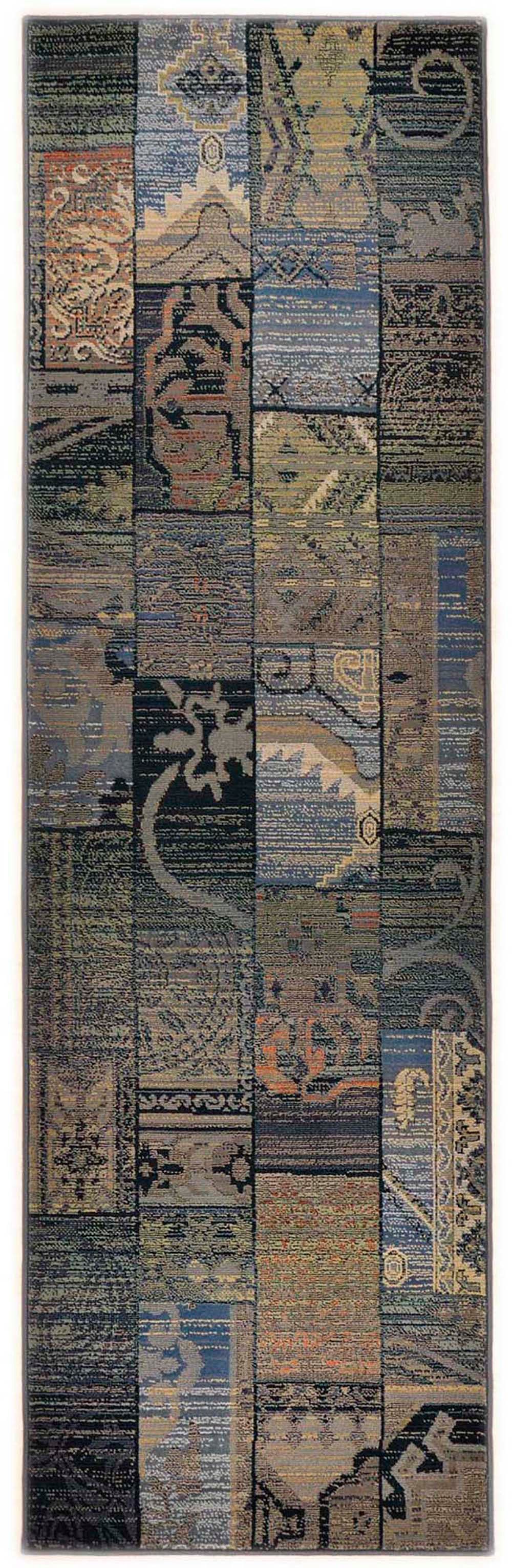 THEKO Loper Gabiro 5504 Tapijtloper, geweven, mêlee-effect, ideaal in de hal & slaapkamer lopers maat 80 cm x 300 cm x 12 mm blauw