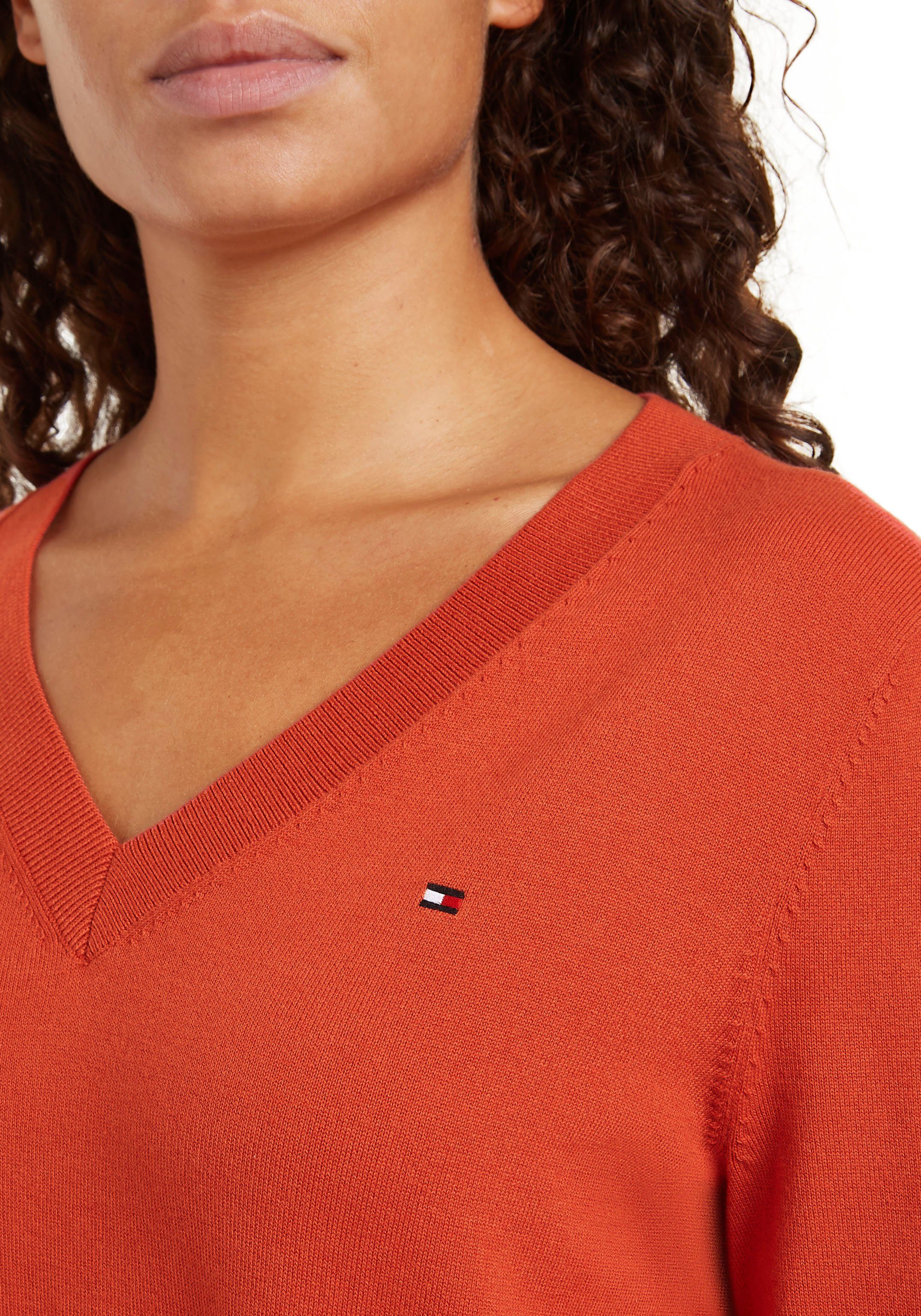 Tommy Hilfiger Trui met V-hals met logoborduursel
