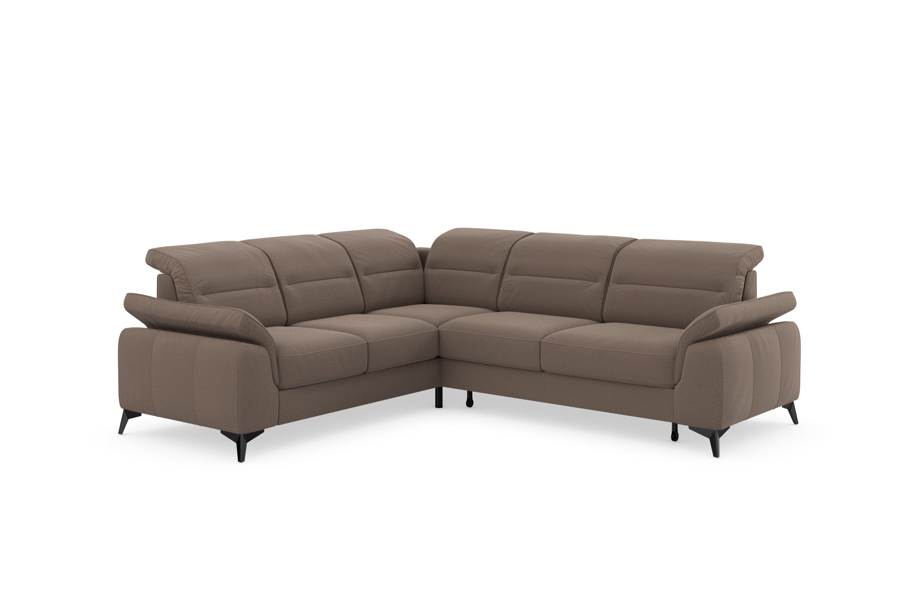 sit&more Hoekbank Sinatra L-vorm optioneel met verstelbare hoofdsteun en armleuning, metalen poten