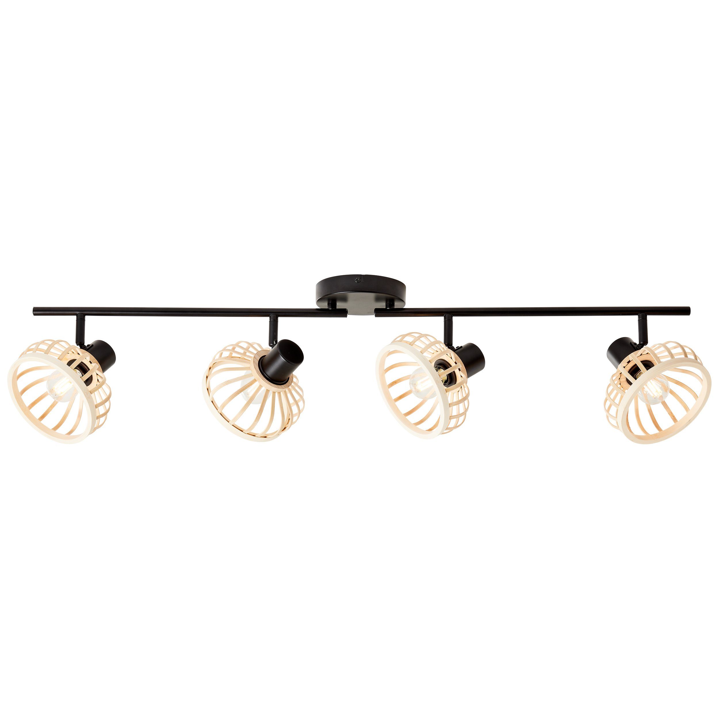 Brilliant Leuchten Plafondspot Norah 4-vlamig, bamboe, draaibaar - nature style - 91 cm breedte - e14 fitting (1 stuk)