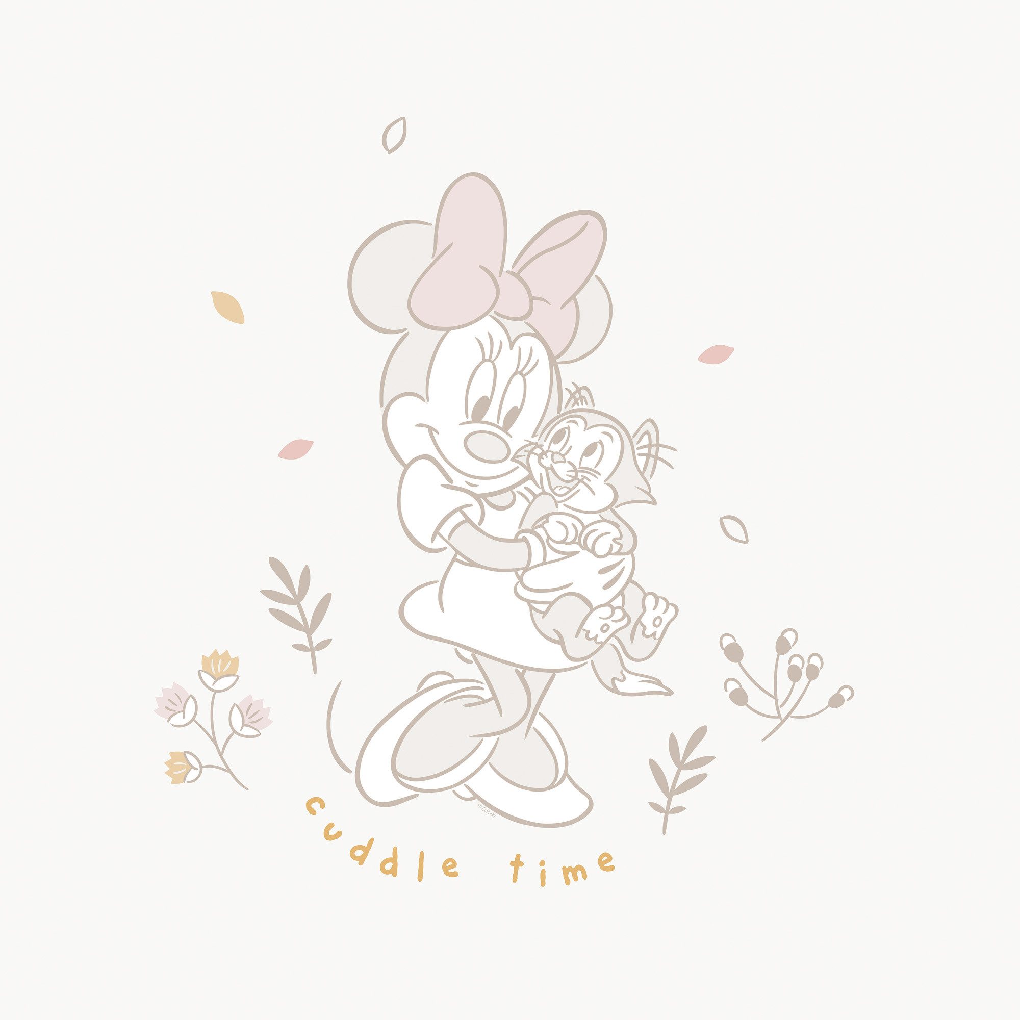 Komar Artprint op linnen Disney Minnie Mouse Cuddle Time 40 x 50 cm (breedte x hoogte) - kinderkamer, decoratie (1 stuk)