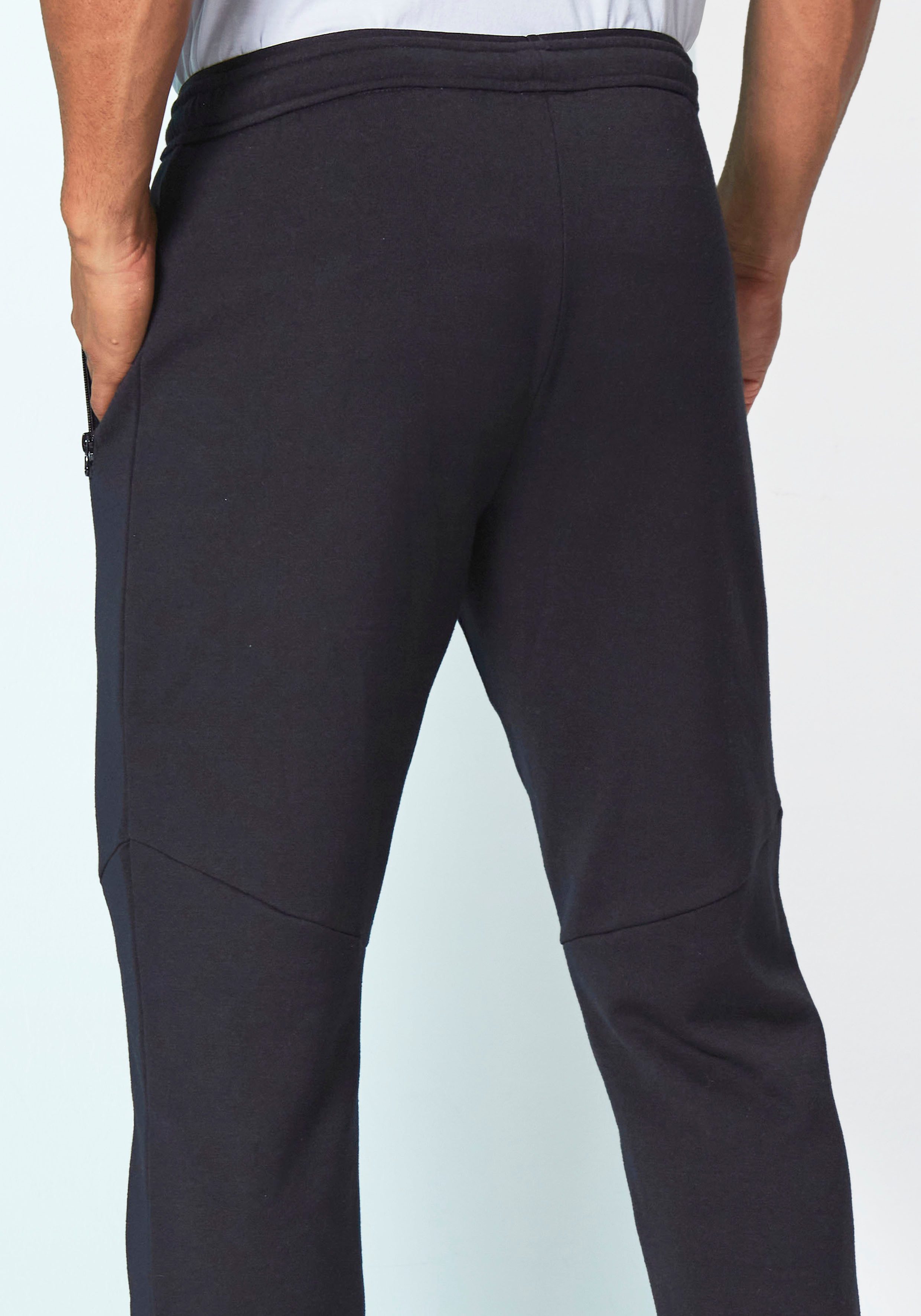 John Devin Sweatbroek Joggingbroek met zijzakken en bindband van katoenmix
