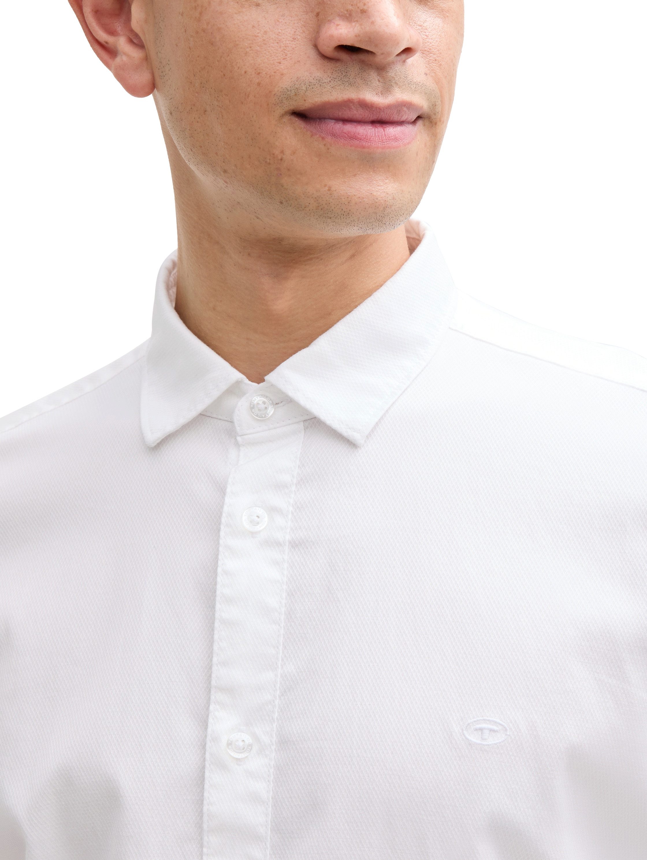 Tom Tailor Overhemd met lange mouwen met geborduurd logo