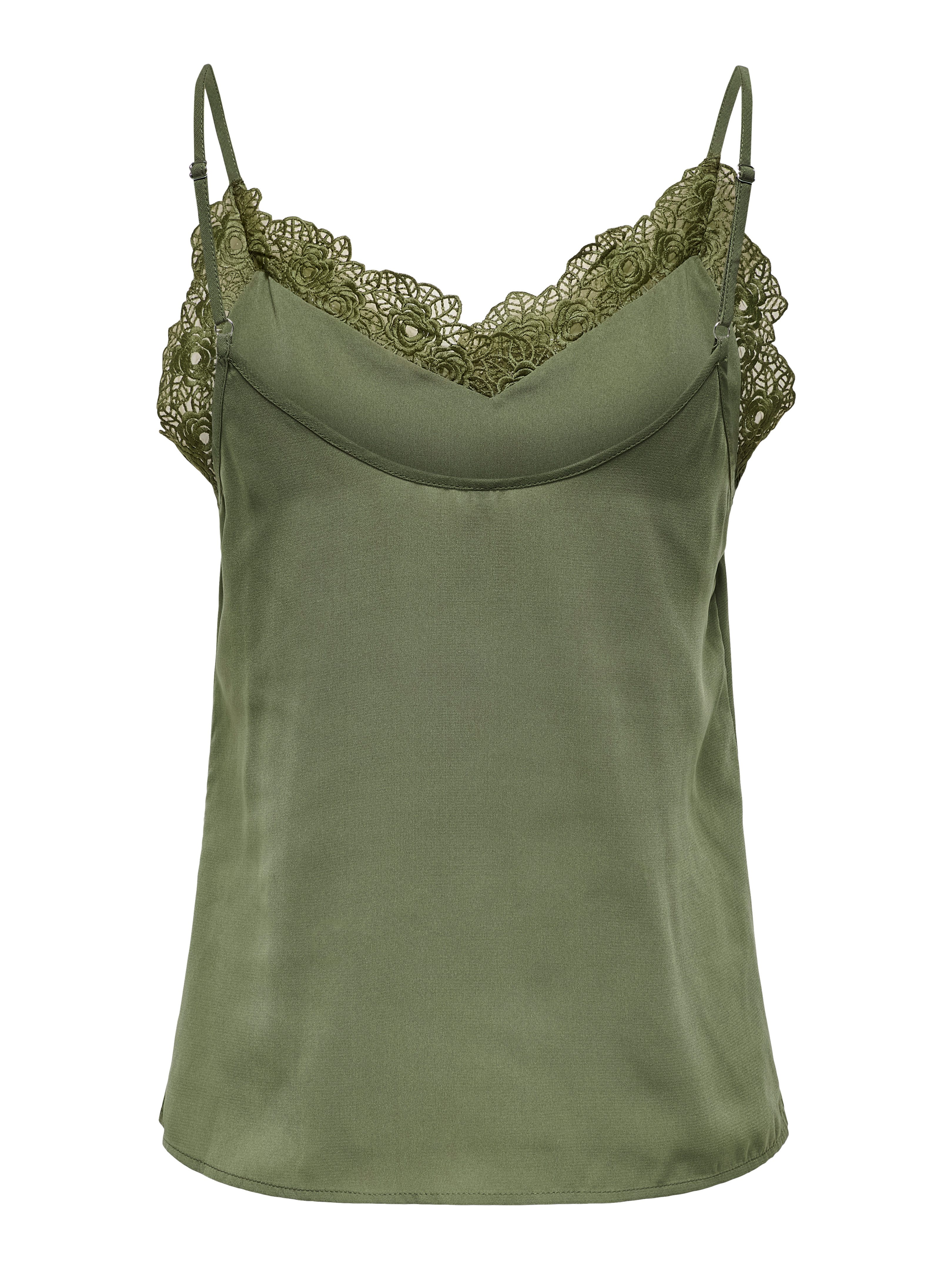 Only Top met spaghettibandjes ONLELLEY FR LACE SINGLET CS PTM